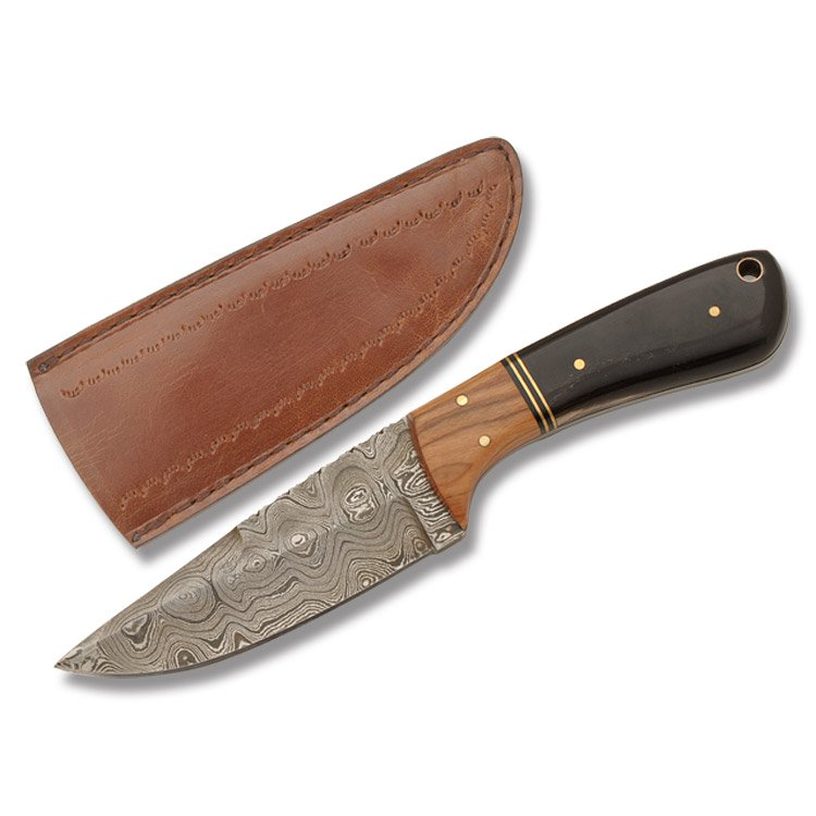 Rite Edge Wedge  Wood and Buffalo Horn 4 Inch Plain Drop Point DM1072 View 1