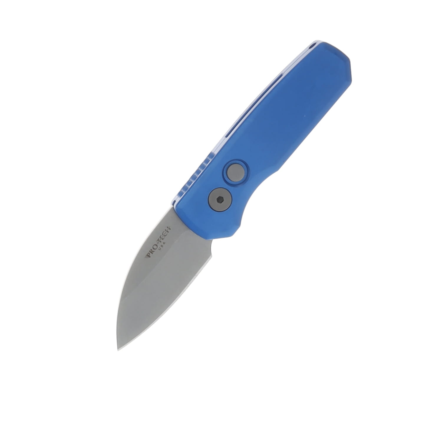 ProTech Runt 5 Automatic Knife Stonewash Magnacut Wharncliffe/Blue AUPTR5301-BLUE View 1