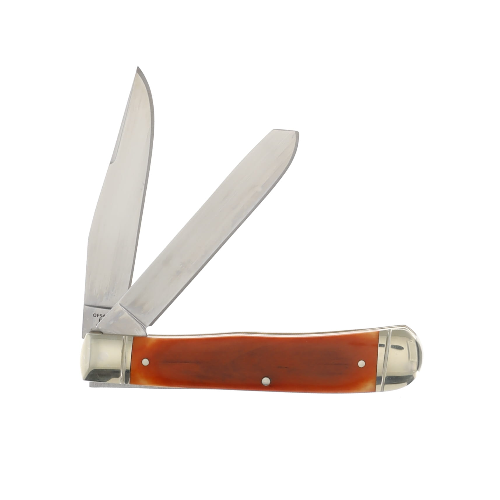 Old Forge Trapper 2 Bld. Burnt Orange Smooth Bone D2 Blade Steel OF54BOSB View 2