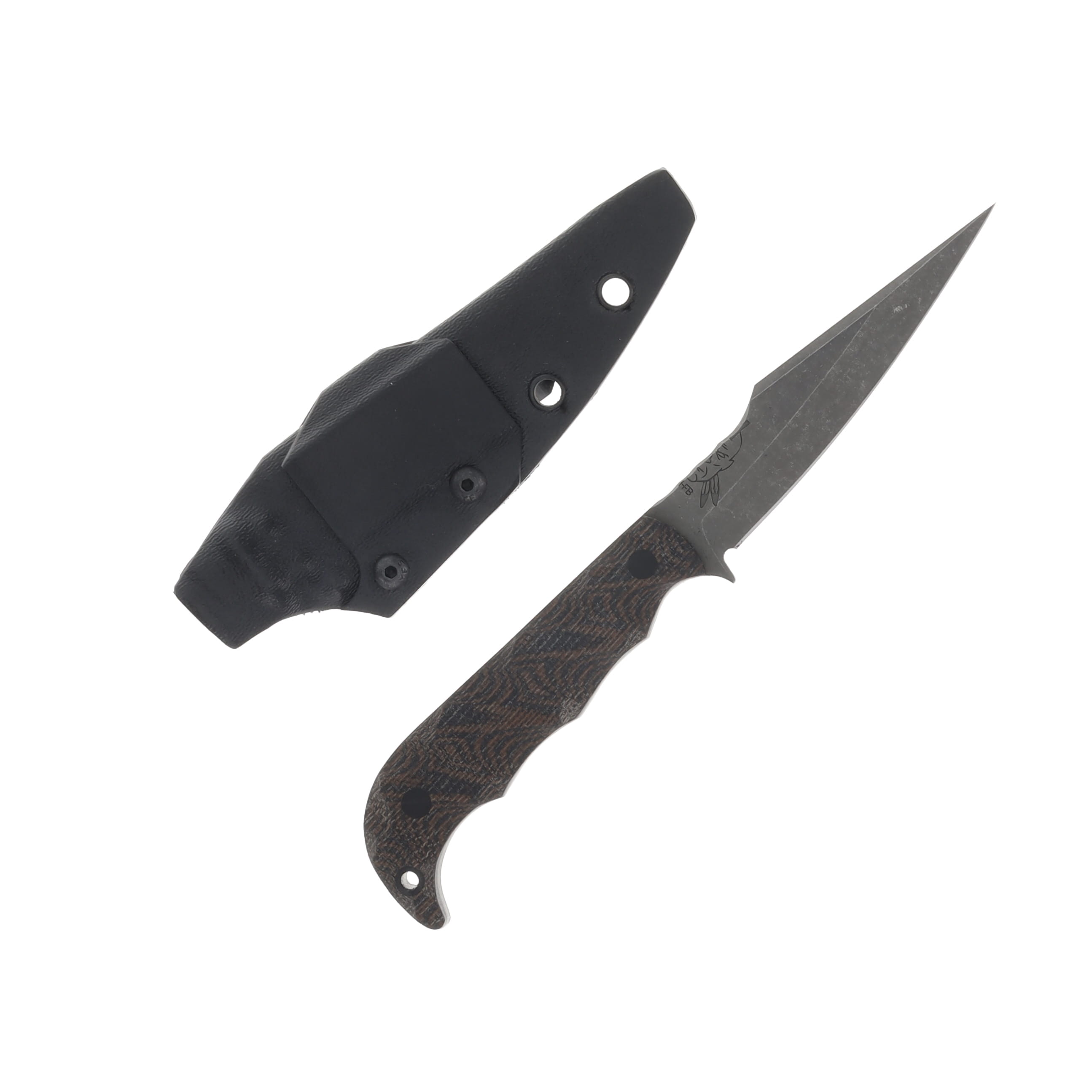 Half Face Blades Senator Fixed Blade Red/Black Canvas Micarta with Carbon Fiber Accents HFSENRDBKCM View 1