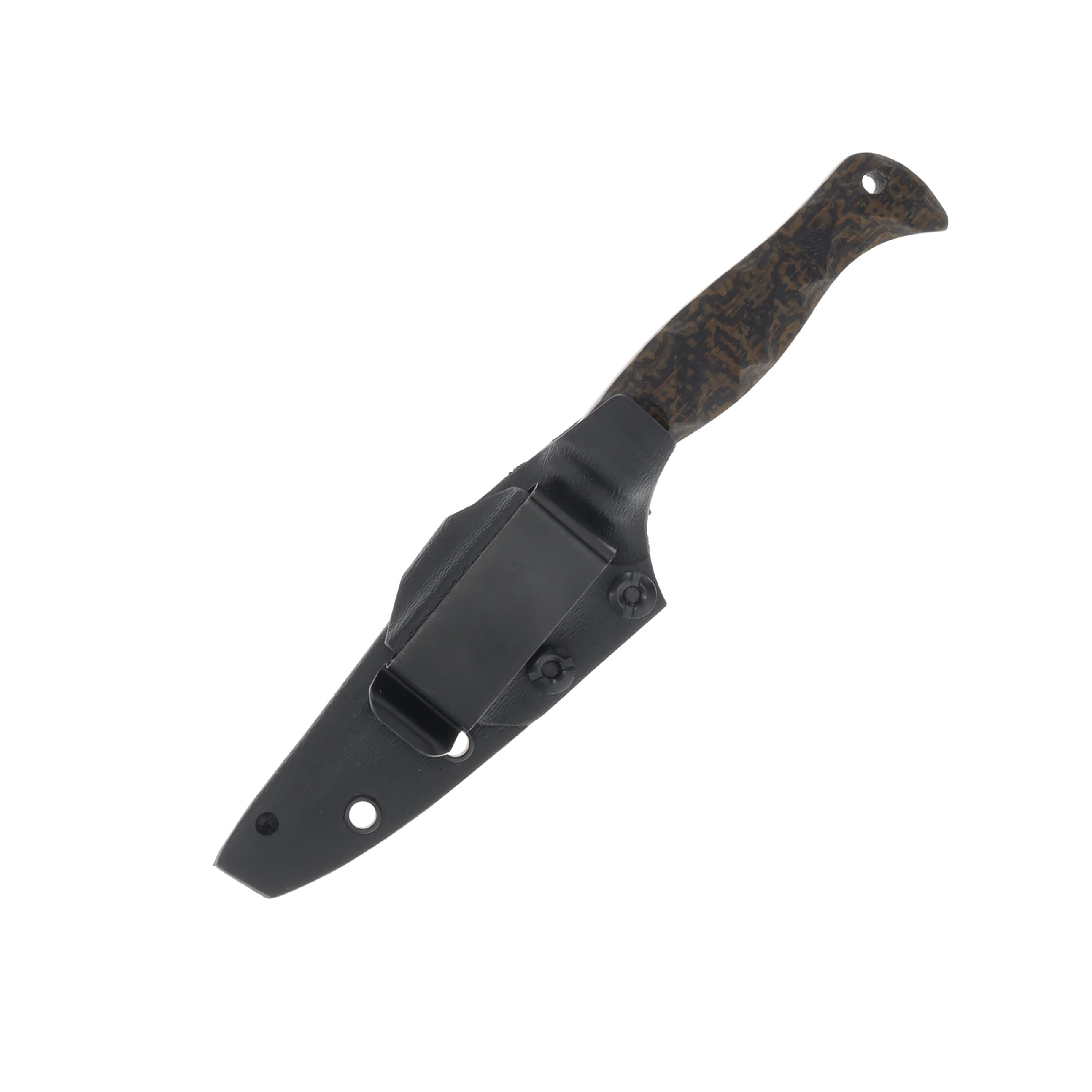 Half Face Blades Congressman Fixed Blade Knife Mossy Oak Burlap Micarta with Carbon Fiber Pins HFCMOBM View 3