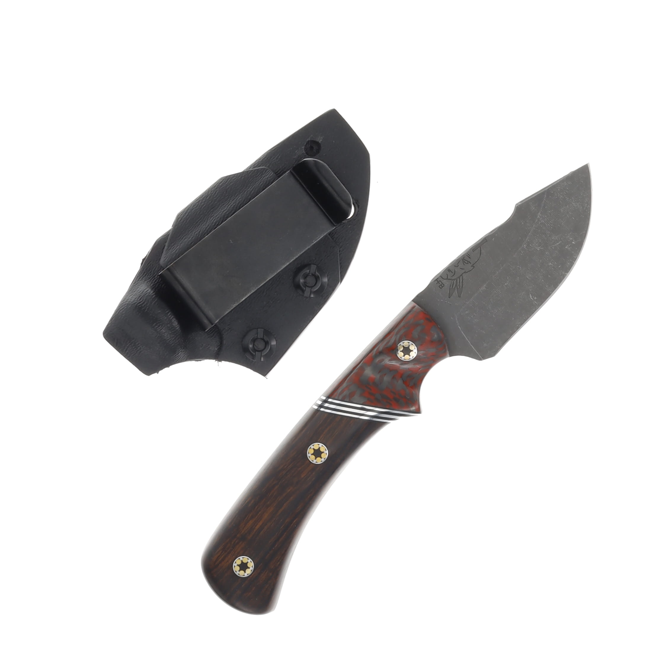 Half Face Blades Beef Harpoon Back Country Fixed Blade Carbon and Red Resin with Black G-10 HFBHBCCRDRBK View 2