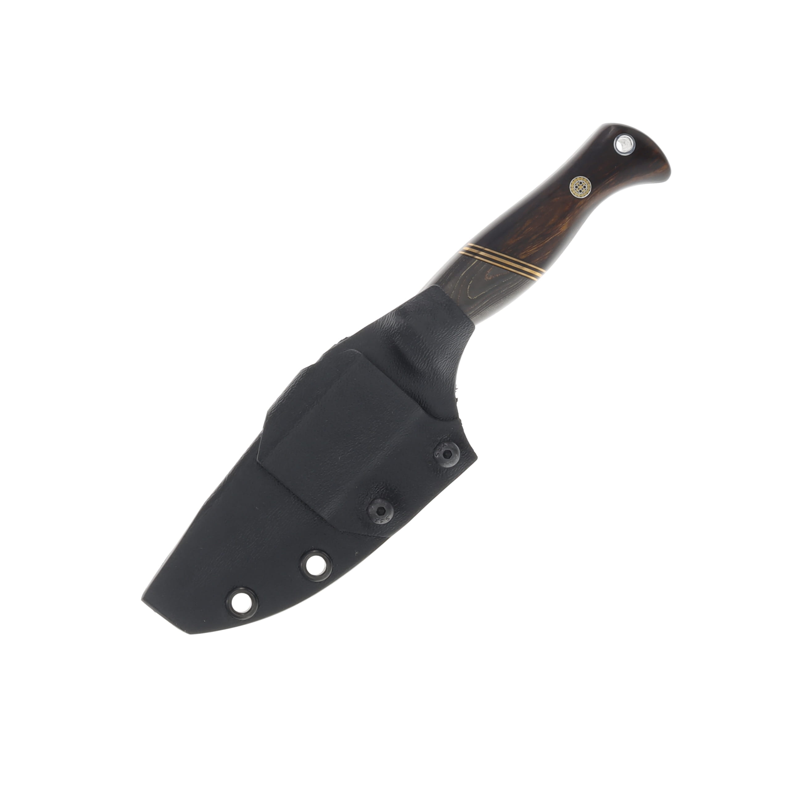 Half Face Blades Extremis MK1 Fixed Blade Gold and Copper CamoCarbon with Desert Ironwood HFEXMK1GCCC View 4
