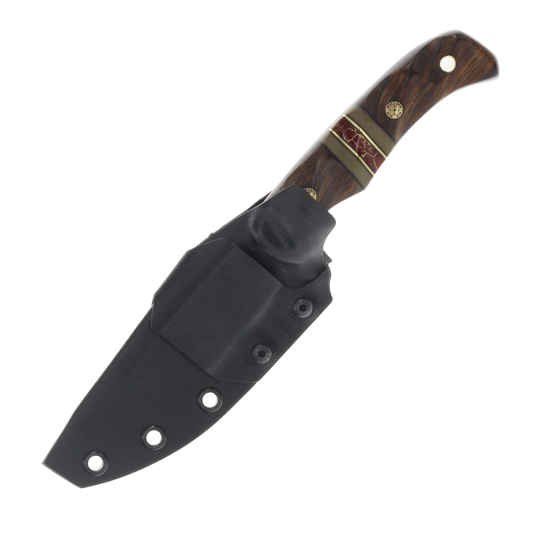 Half Face Blades Towashi Fixed Blade Desert Ironwood/Black G-10 with Brass Accents HFTDIBK View 4
