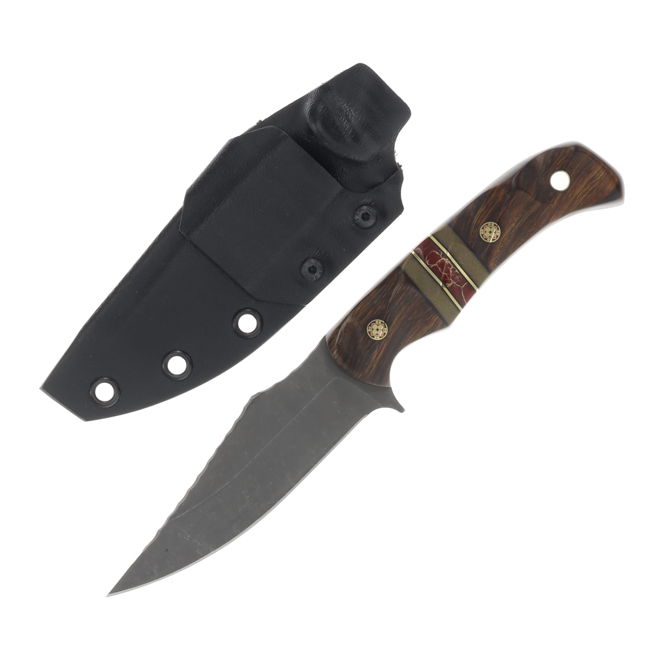 Half Face Blades Towashi Fixed Blade Desert Ironwood/Black G-10 with Brass Accents HFTDIBK View 1