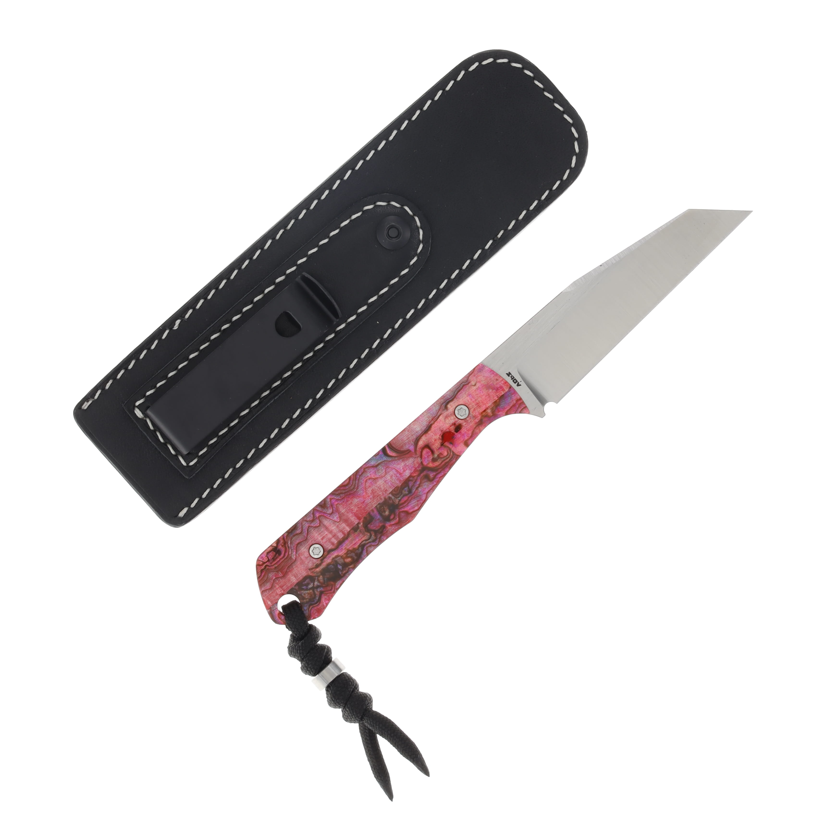 Jack Wolf Collusion Fixed Blade Knife Satin S90V/Red Abalone COLLU-01-RED-ABALONE View 2