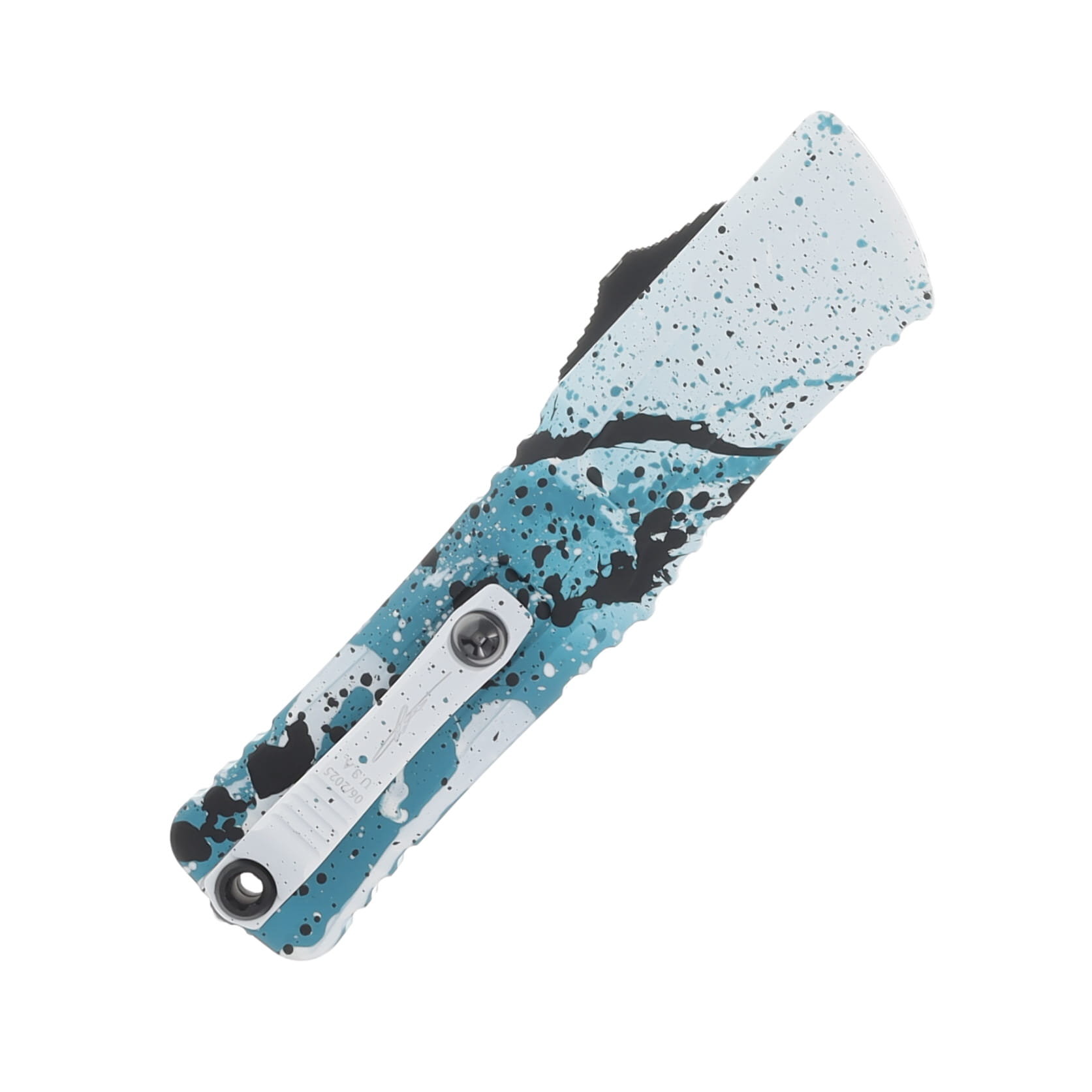 Microtech Combat Troodon OTF Auto Gen III Signature Series Turquoise/White Splatter S/E AUMT11431TQWHBKSPLS View 4