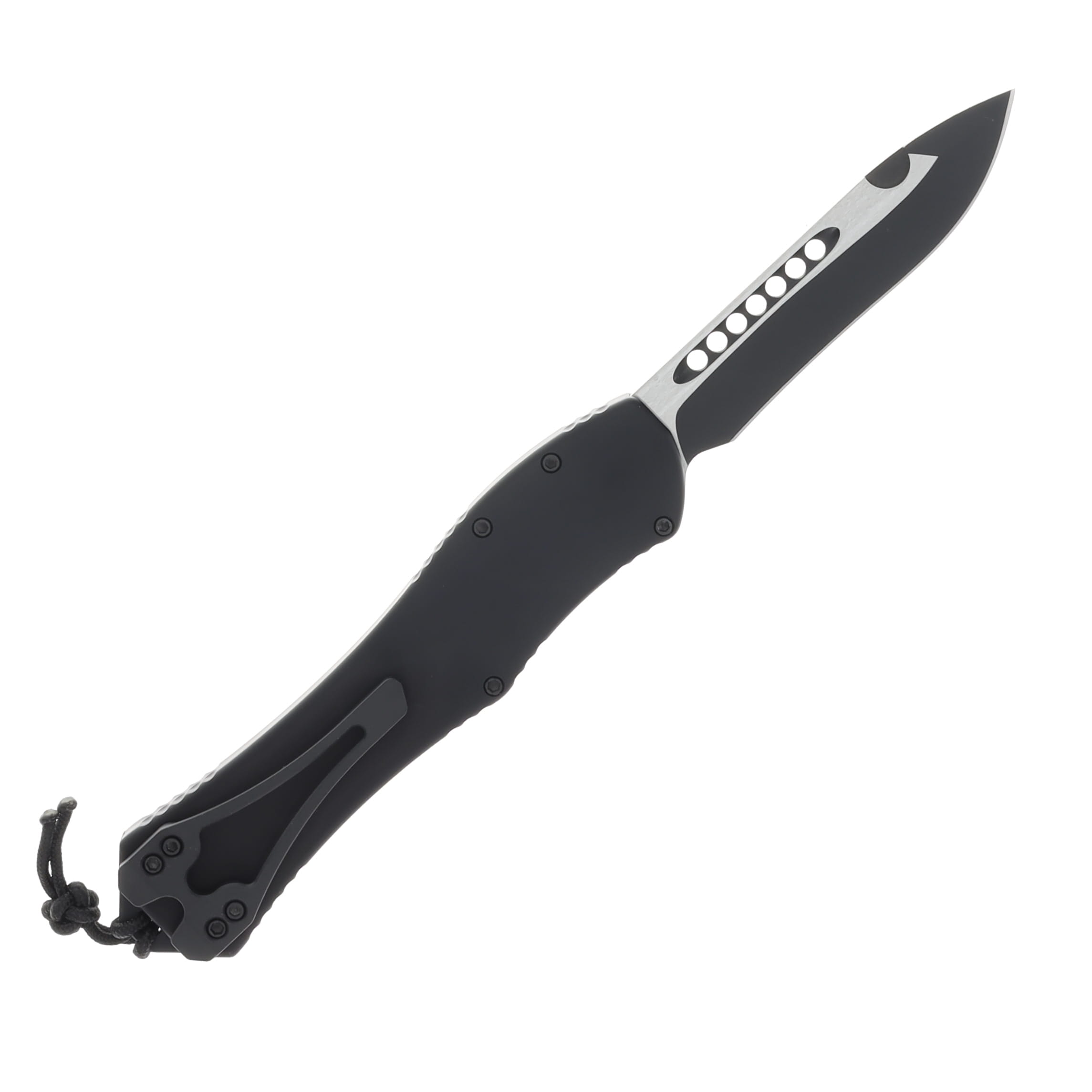 Heretic Hydra V4 OTF Automatic Tactical 3.6In Recurve 2 Tone Black H408-10A-T View 2