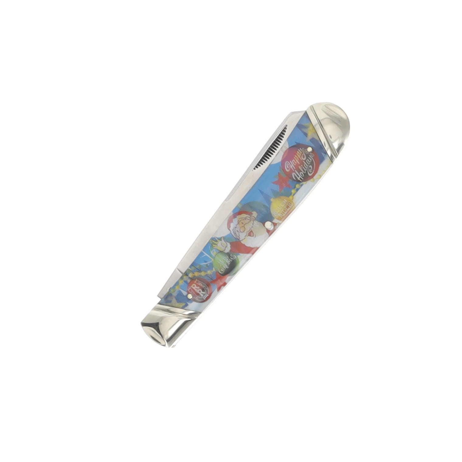 Rough Rider Christmas 2025 Lenticular Santa Take a Ride Trapper Folding Knife RR2724 View 3