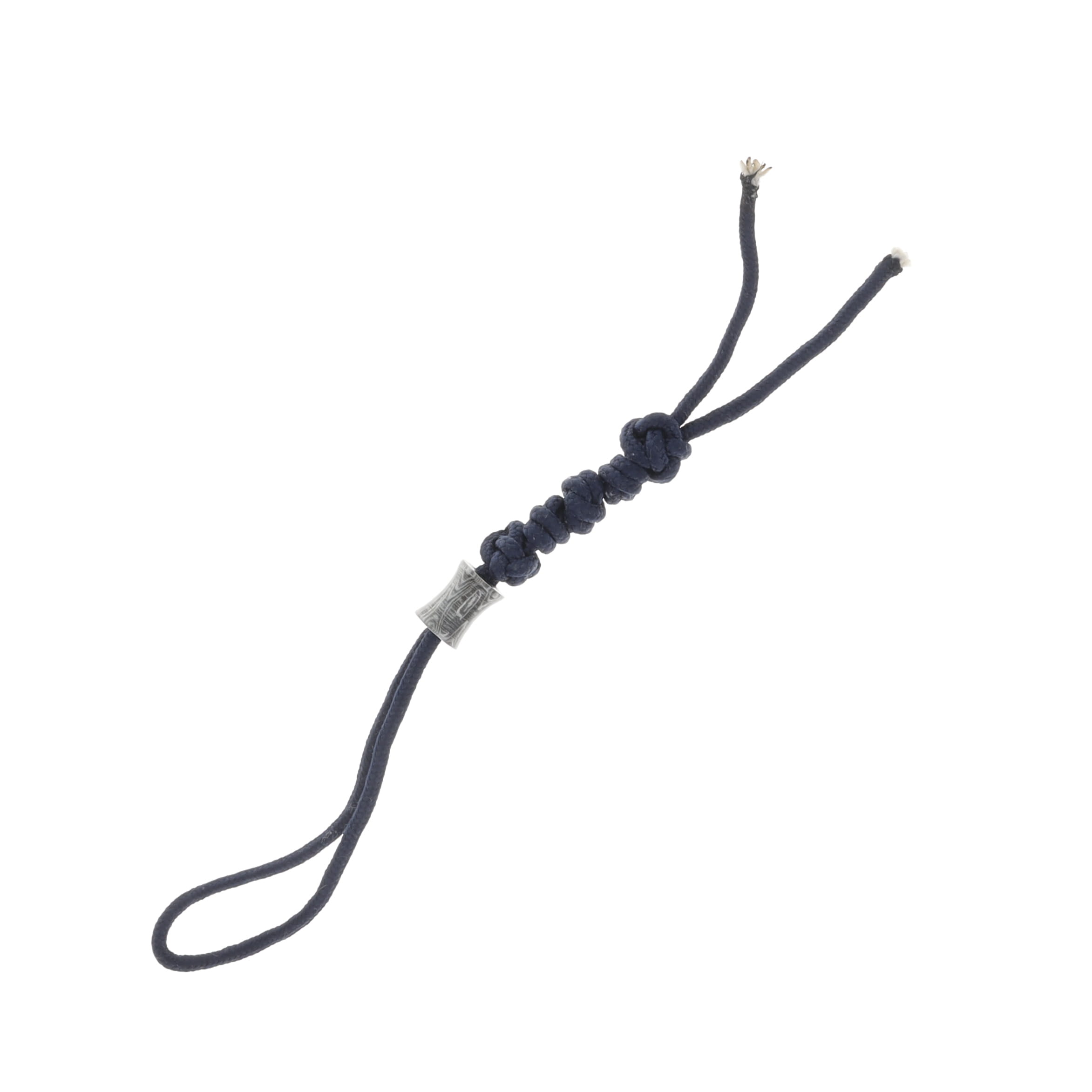 HHH Damascus Concave Barrel Style Bead Navy Lanyard DA13 View 2