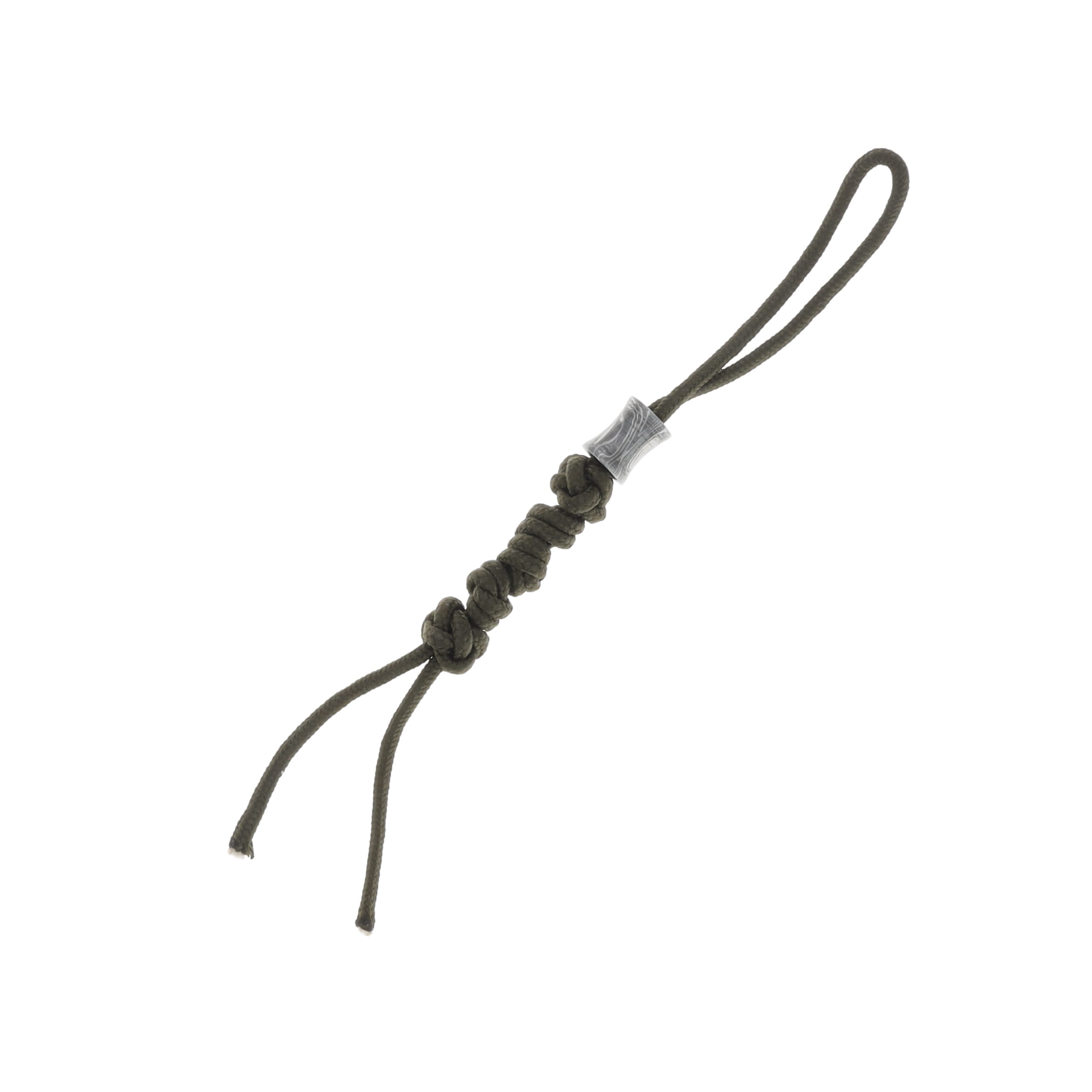 HHH Damascus Concave Barrel Style Bead OD Green Lanyard DA15 View 1