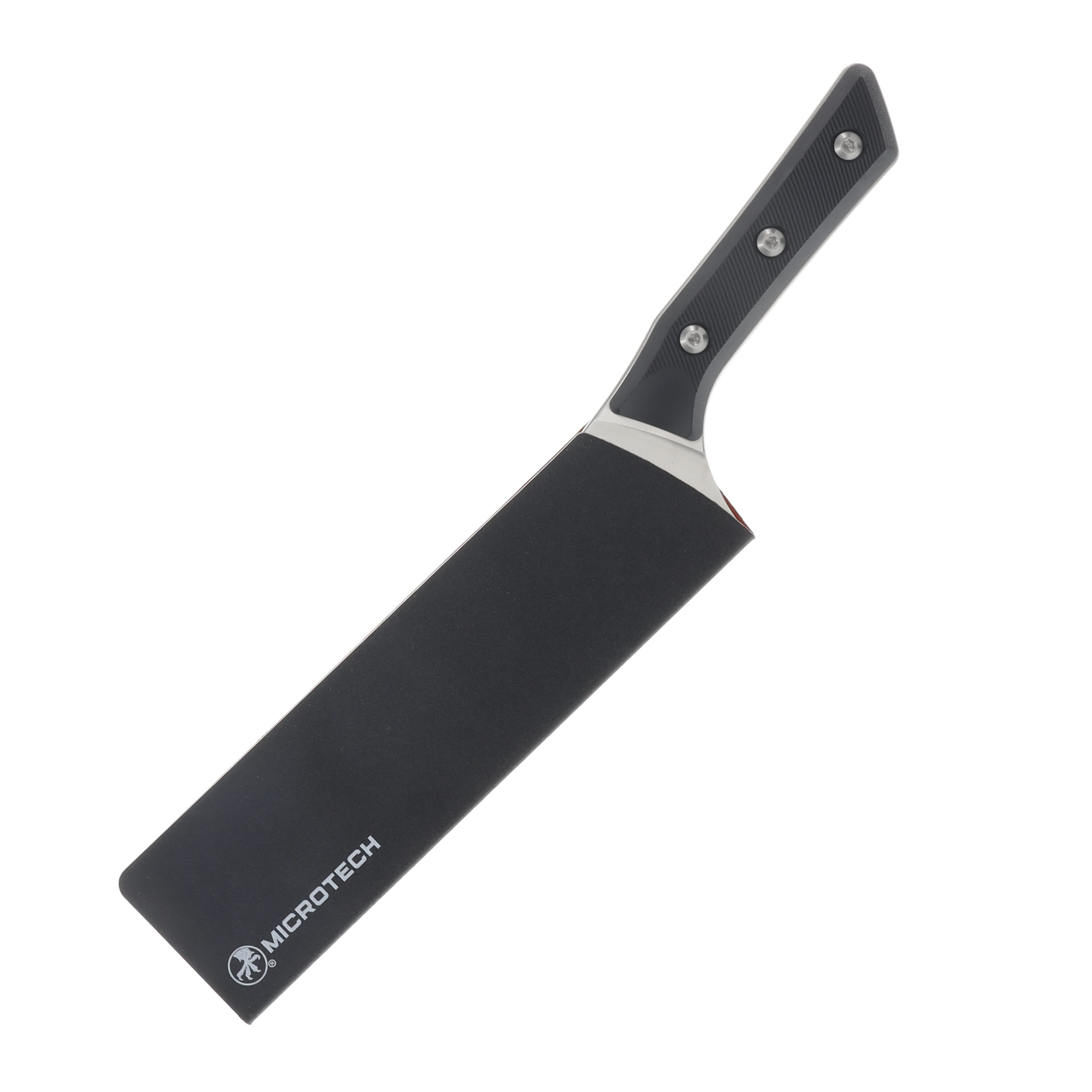 Microtech Chef Knife Black G10 8in Plain Edge Stonewash Blade MT300010BK View 4