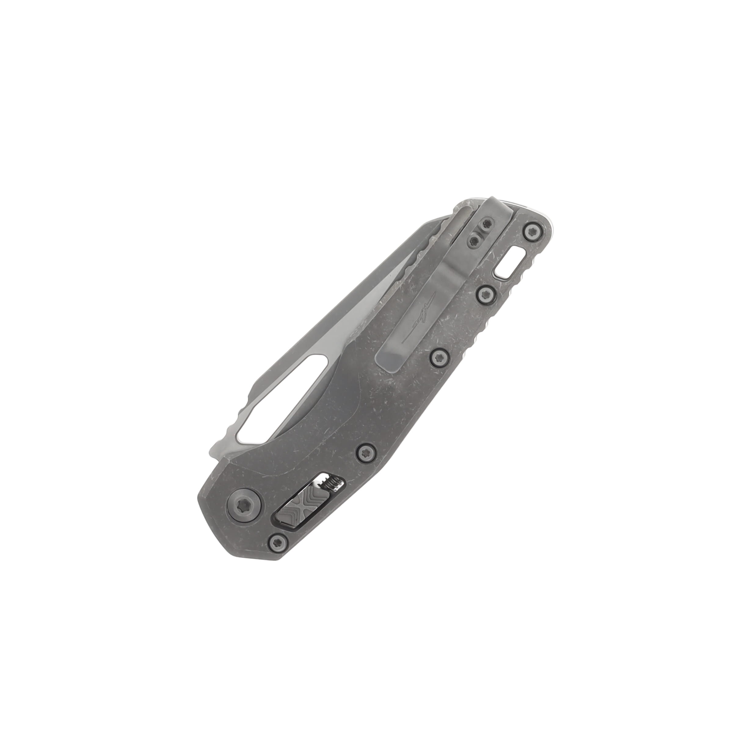 MICROTECH MSI RAM-LOK FULL SERRATED MARFIONE SELECT FOLDING KNIFE APOCALYPTIC SLAB TITANIUM HANDLE 3.75IN APOCALYPTIC BOHLER M390MK DROP POINT MT21012APMS1 View 4