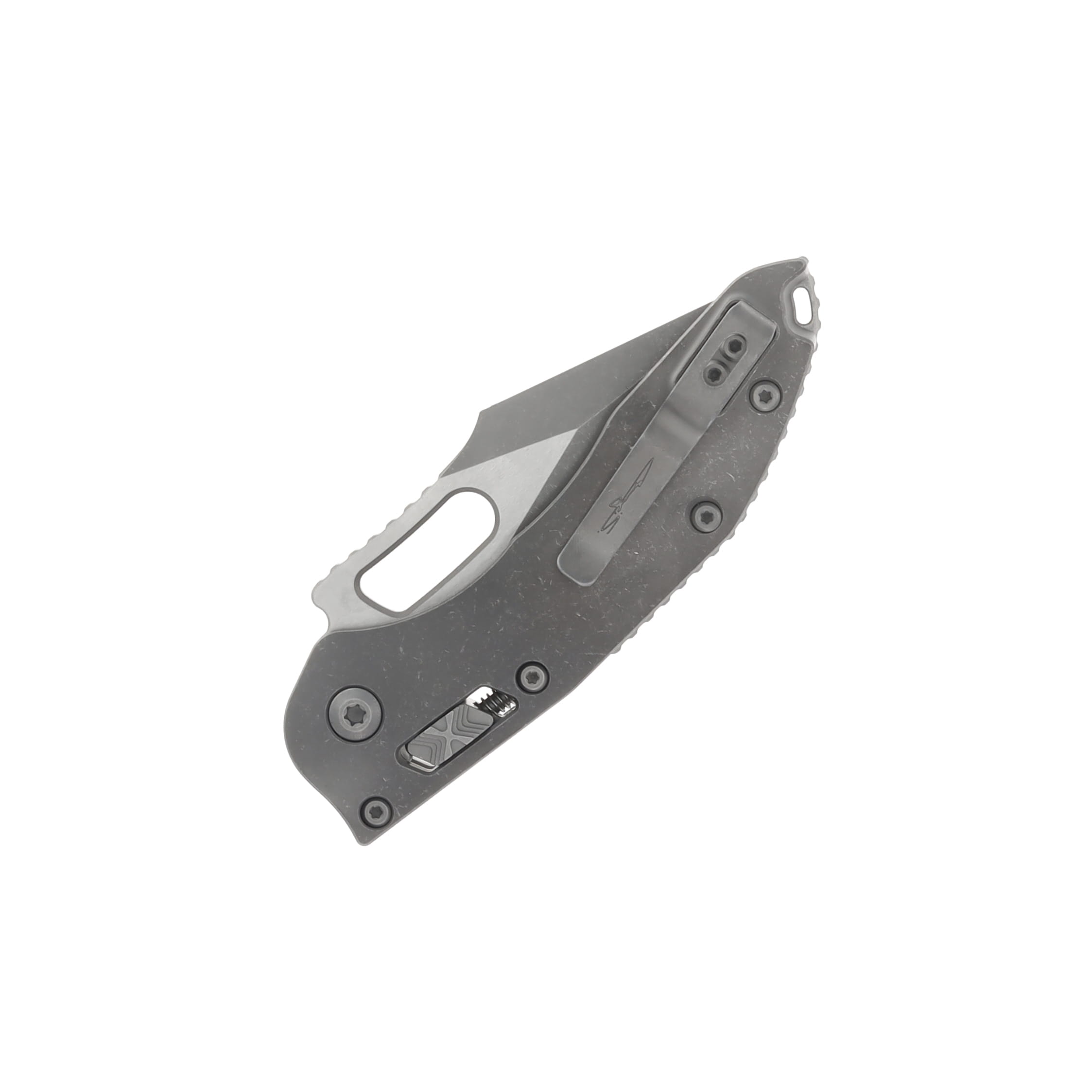 MICROTECH STITCH–RAM LOCK S/E MARFIONE SELECT FOLDING KNIFE APOCALYPTIC SLAB TITANIUM HANDLE 3.625IN APOCALYPTIC BOHLER M390MK SPEAR POINT MT169RL10APMS1 View 4