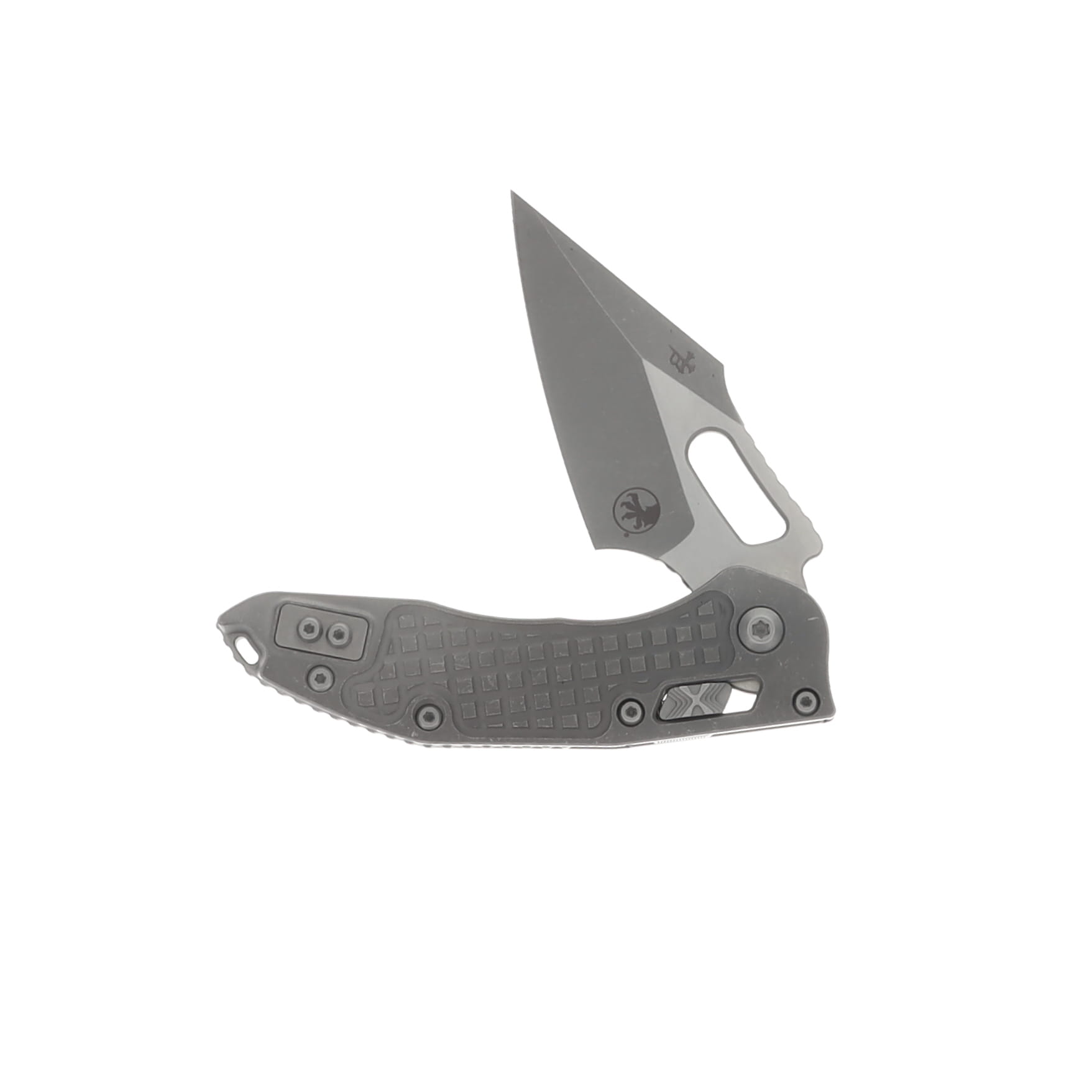 MICROTECH STITCH–RAM LOCK MARFIONE SELECT FOLDING KNIFE APOCALYPTIC FRAG PATTERN TITANIUM HANDLE 3.625IN APOCALYPTIC BOHLER M390MK SPEAR POINT BLADE MT169RL10APFRMS1 View 3