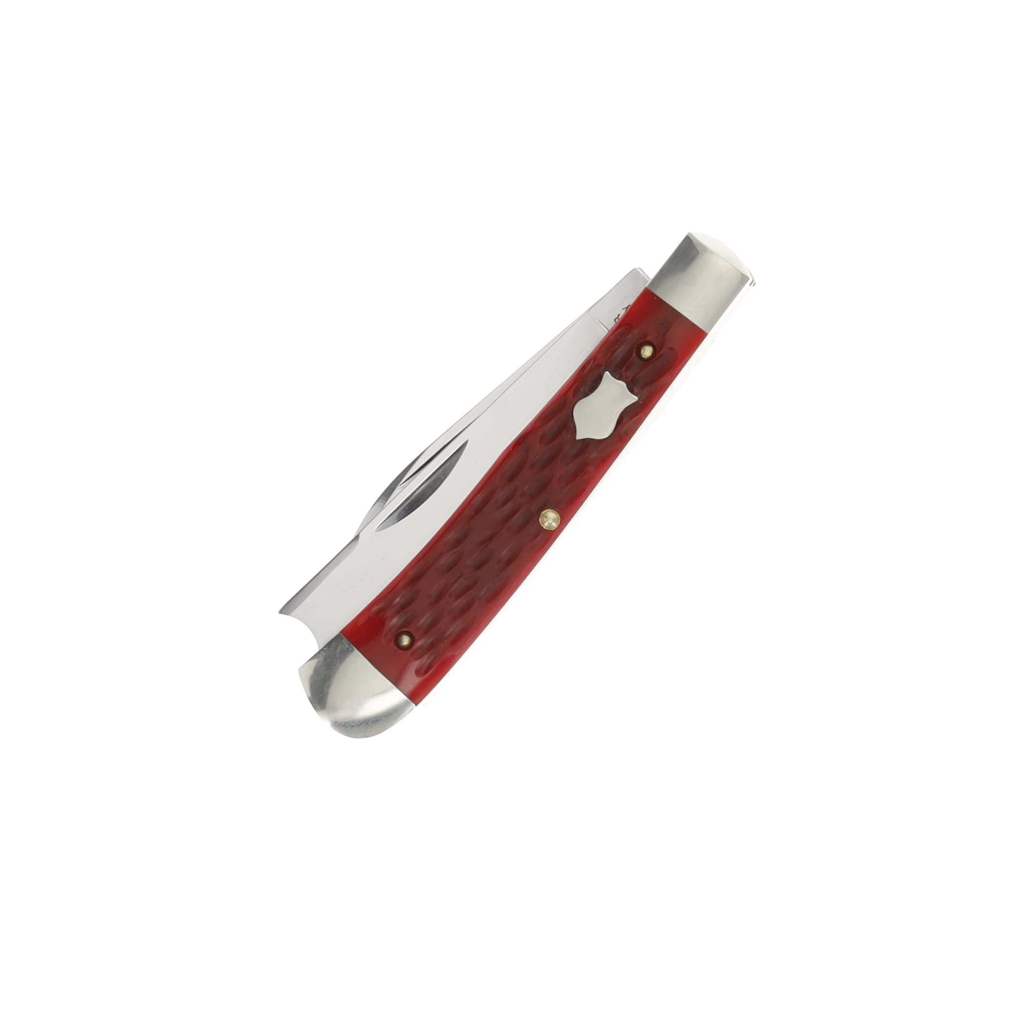 Cooper Cutlery 2-Blade Razor/Wharncliffe Red Jigged Bone War Trapper Folding Knife CC5119RJB-WR View 4
