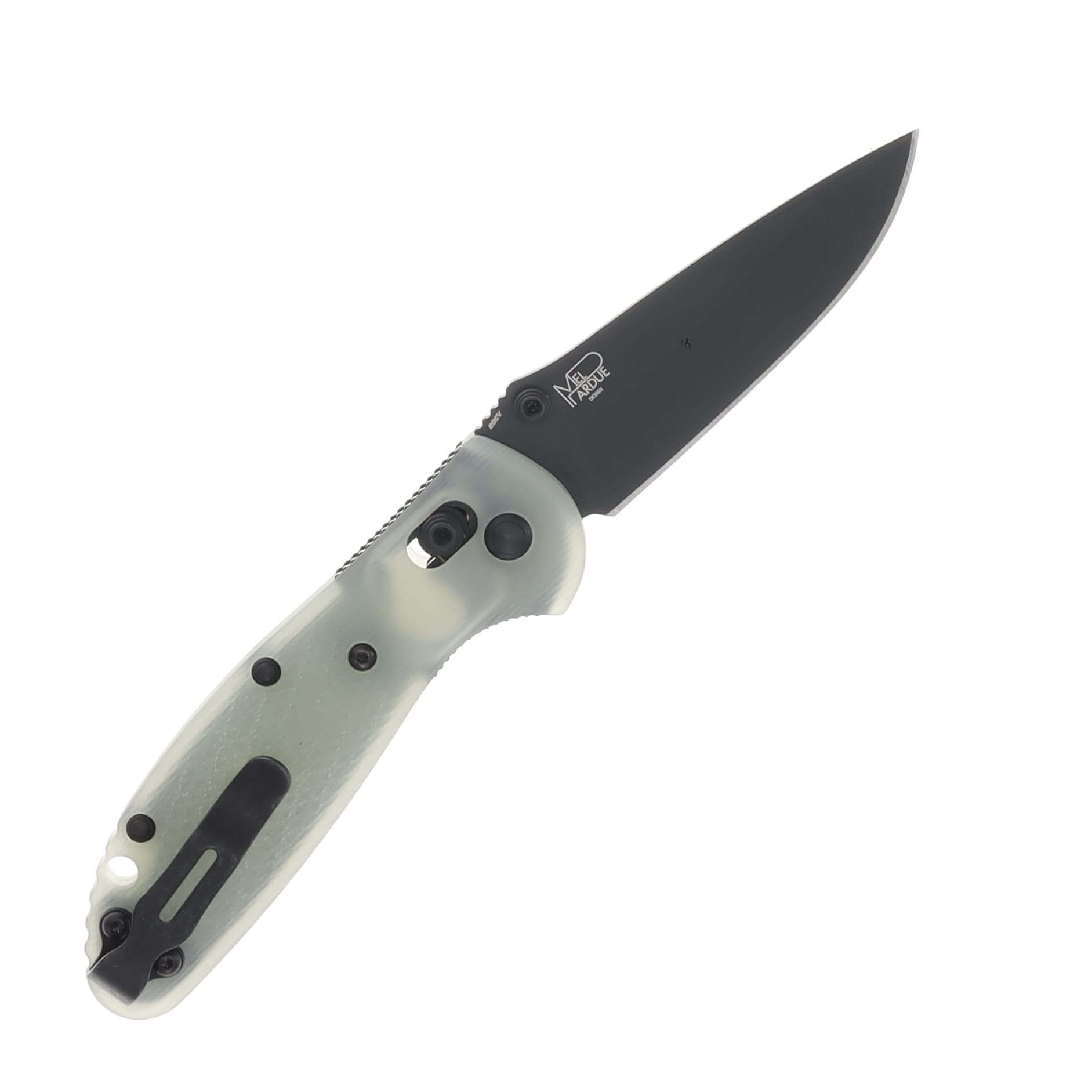 Benchmade SMKW Exclusive Mini Griptilian Folding Knife Black 20CV/Natural G-10 BM556BK-2501 View 2