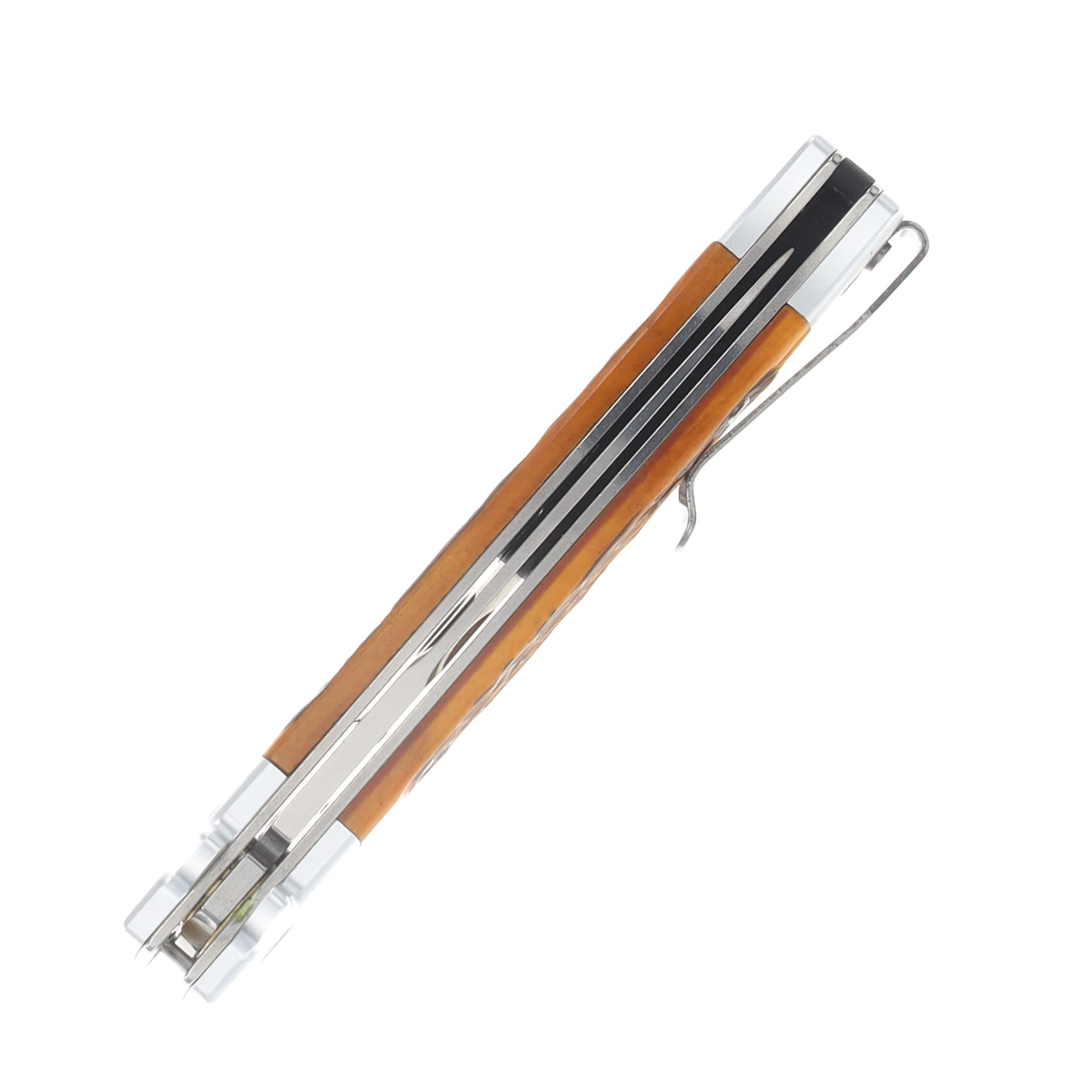 Boker SMKW Exclusive Automatic Stiletto Amber Jigged Bone Tyler Pipes Design AUBK01BP0043SOI View 6