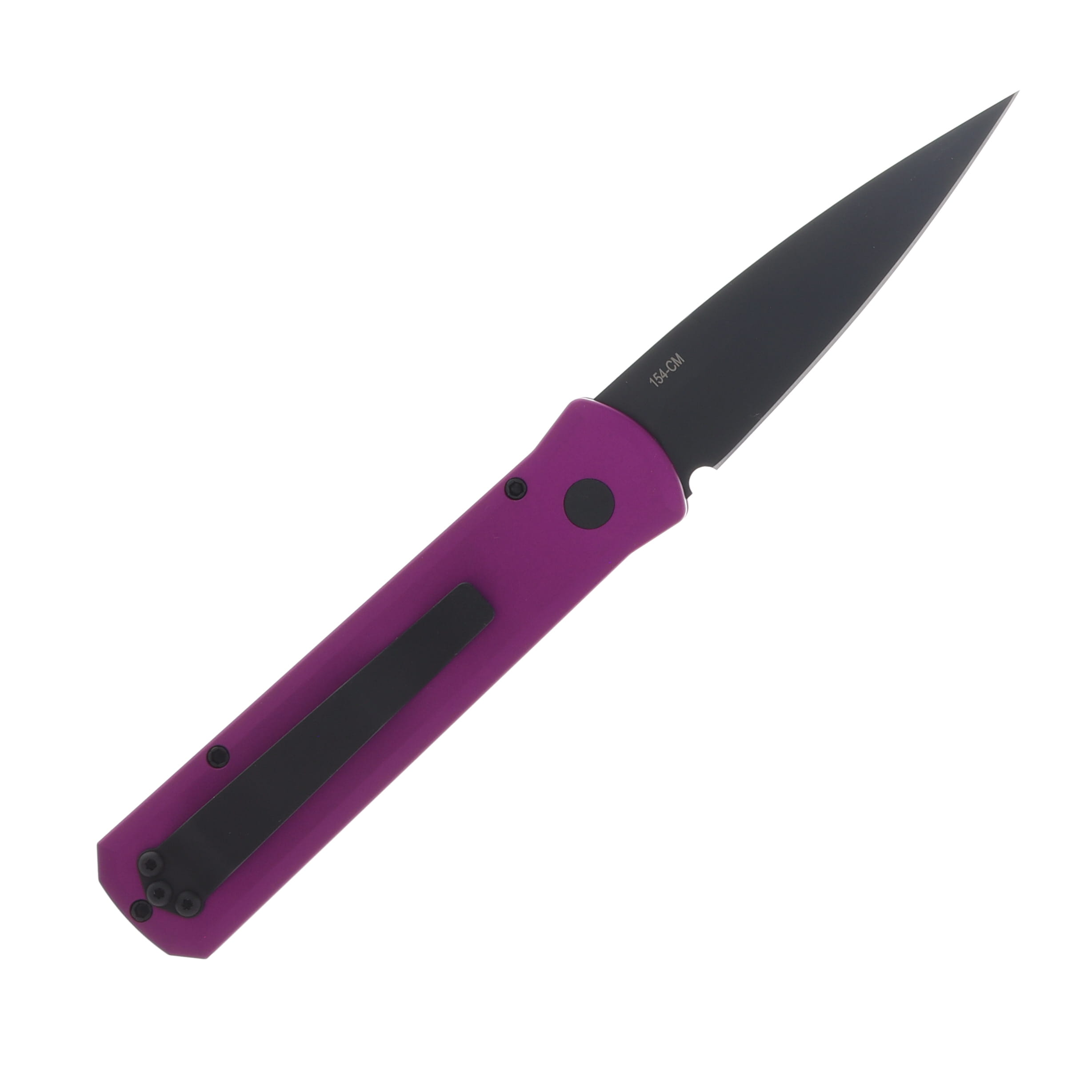 Pro Tech Auto Godson Purple Handle Black Blade Plain Edge AUPT721PURPLE View 2
