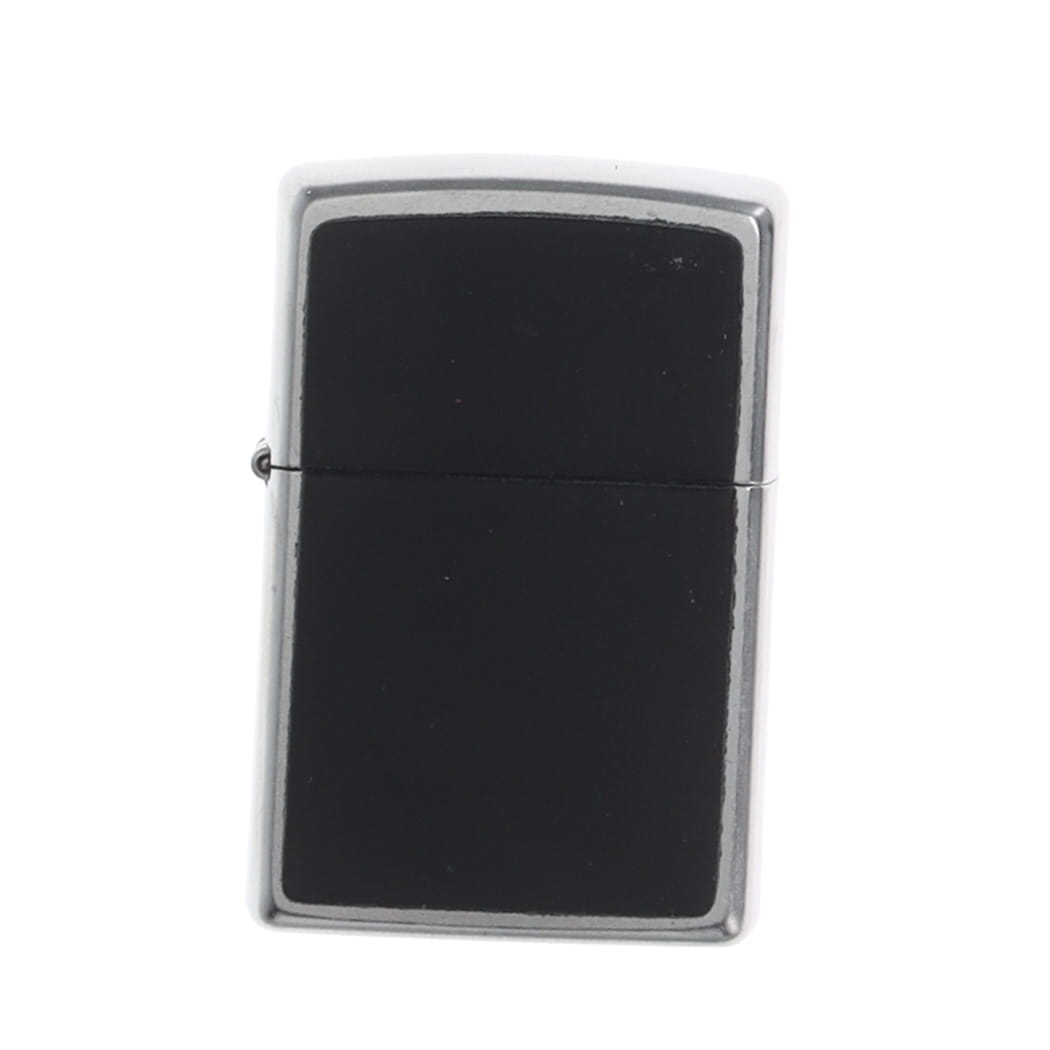 Zippo Lighter Black Leather Emblem Street Chrome ZP46778 View 2