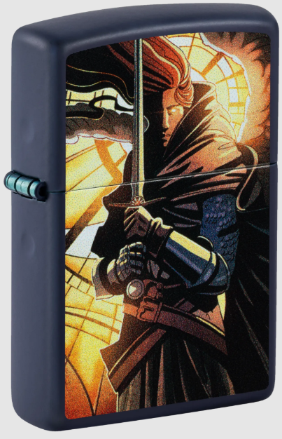 Zippo Lighter Anime Samurai Warrior Navy Matte ZP46833 View 1