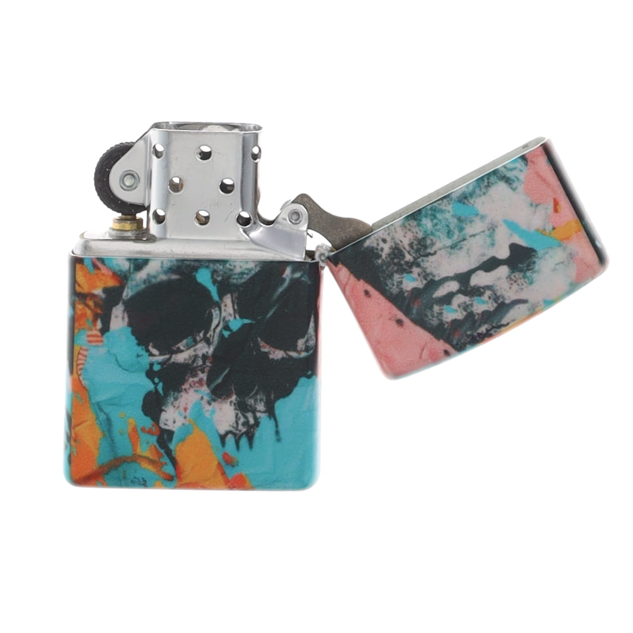 Zippo Lighter Slim 540 Color Skull and Flower Matte Counter Culture ZP46818 View 5