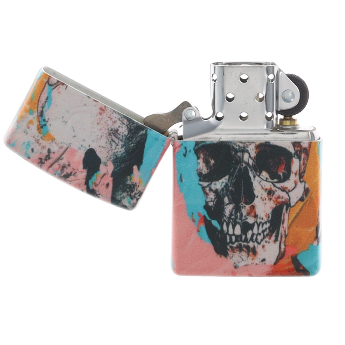 Zippo Lighter Slim 540 Color Skull and Flower Matte Counter Culture ZP46818 View 4