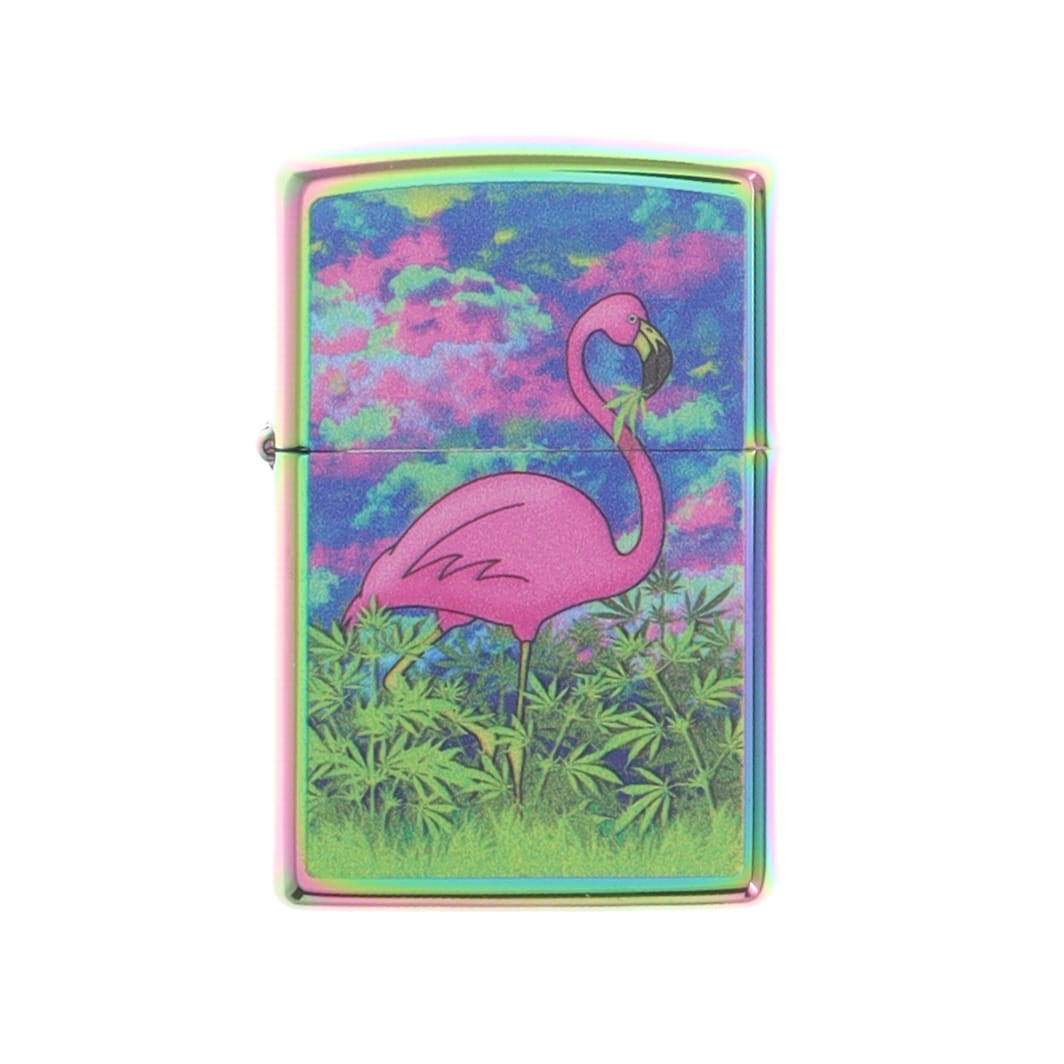 Zippo Lighter Flamingo Cannabis Rainbow Spectrum Cannabis Designs ZP46827 View 2