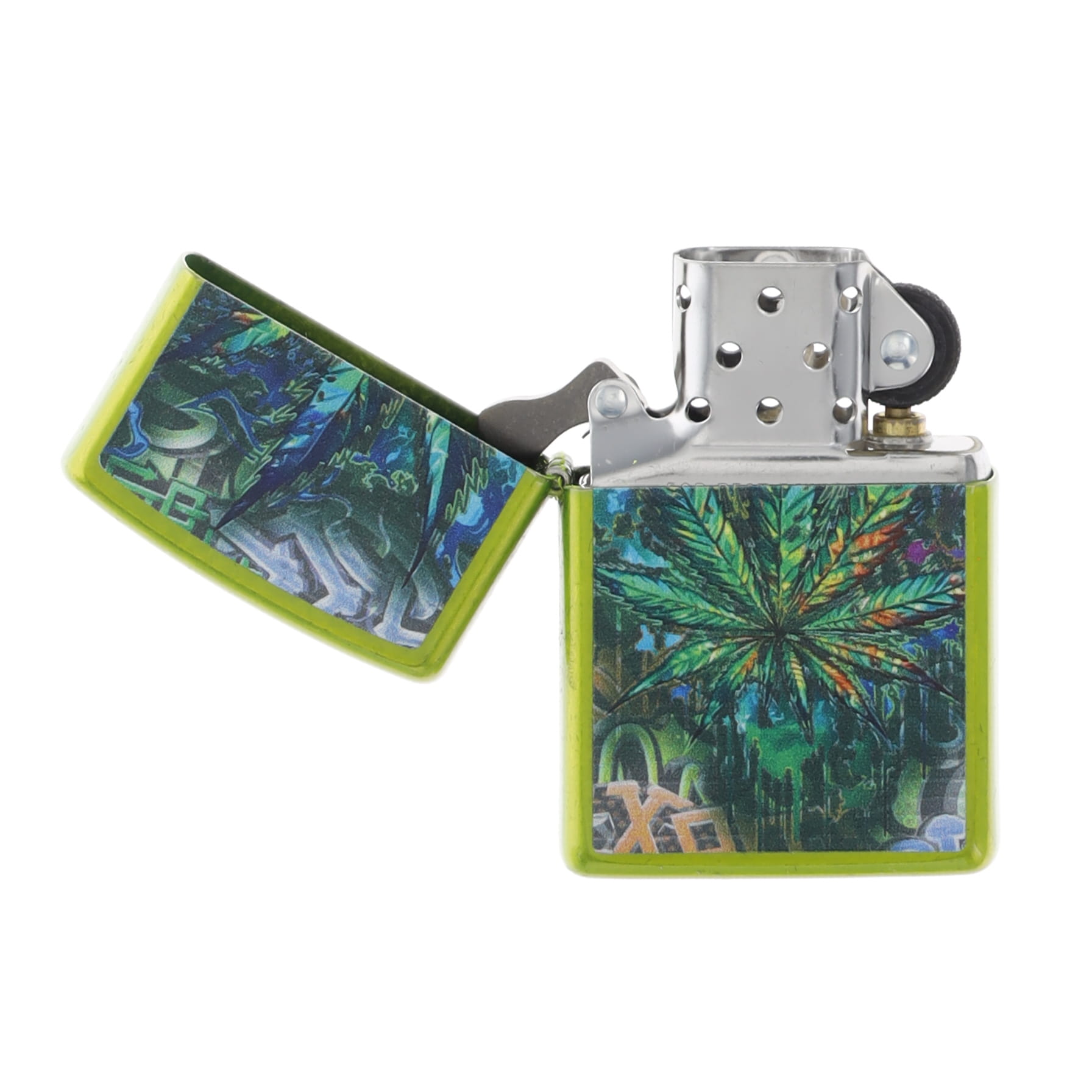 Zippo Graffiti Cannabis Leaf Design Lurid Base ZP46846 View 2
