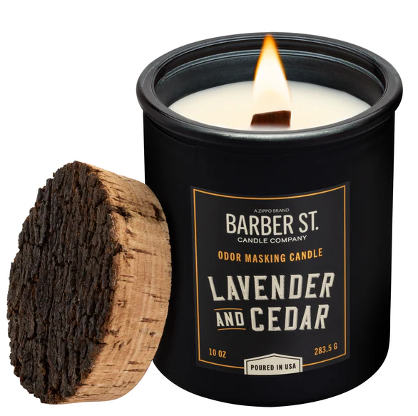 Zippo Barber Street Odor Masking Candle Lavender & Cedar ZP70027 View 1