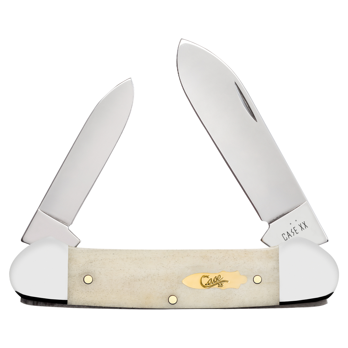 Case XX Natural Smooth Bone Canoe Folding Knife CA11023 View 1