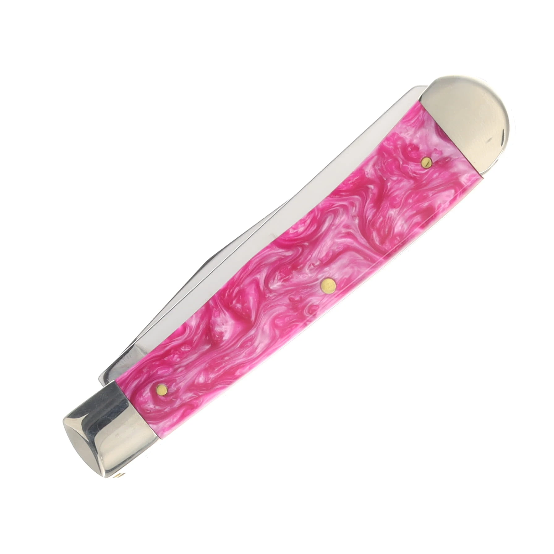 Case XX Pink Crackle Kirinite Trapper Folding Knife CA16160 View 4