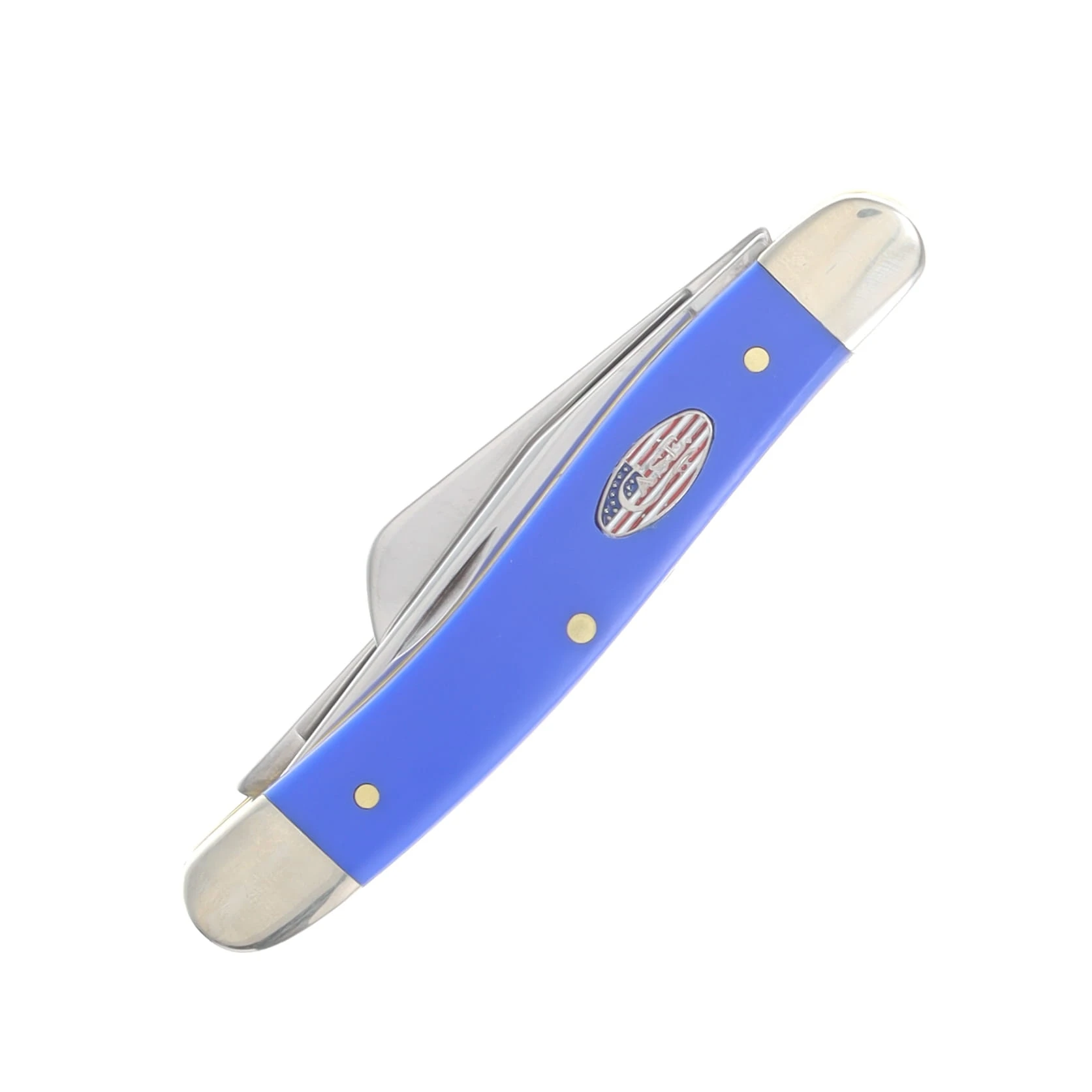 Case XX Royal Blue Smooth Synthetic Medium Stockman Folding Knife CA16402 View 3