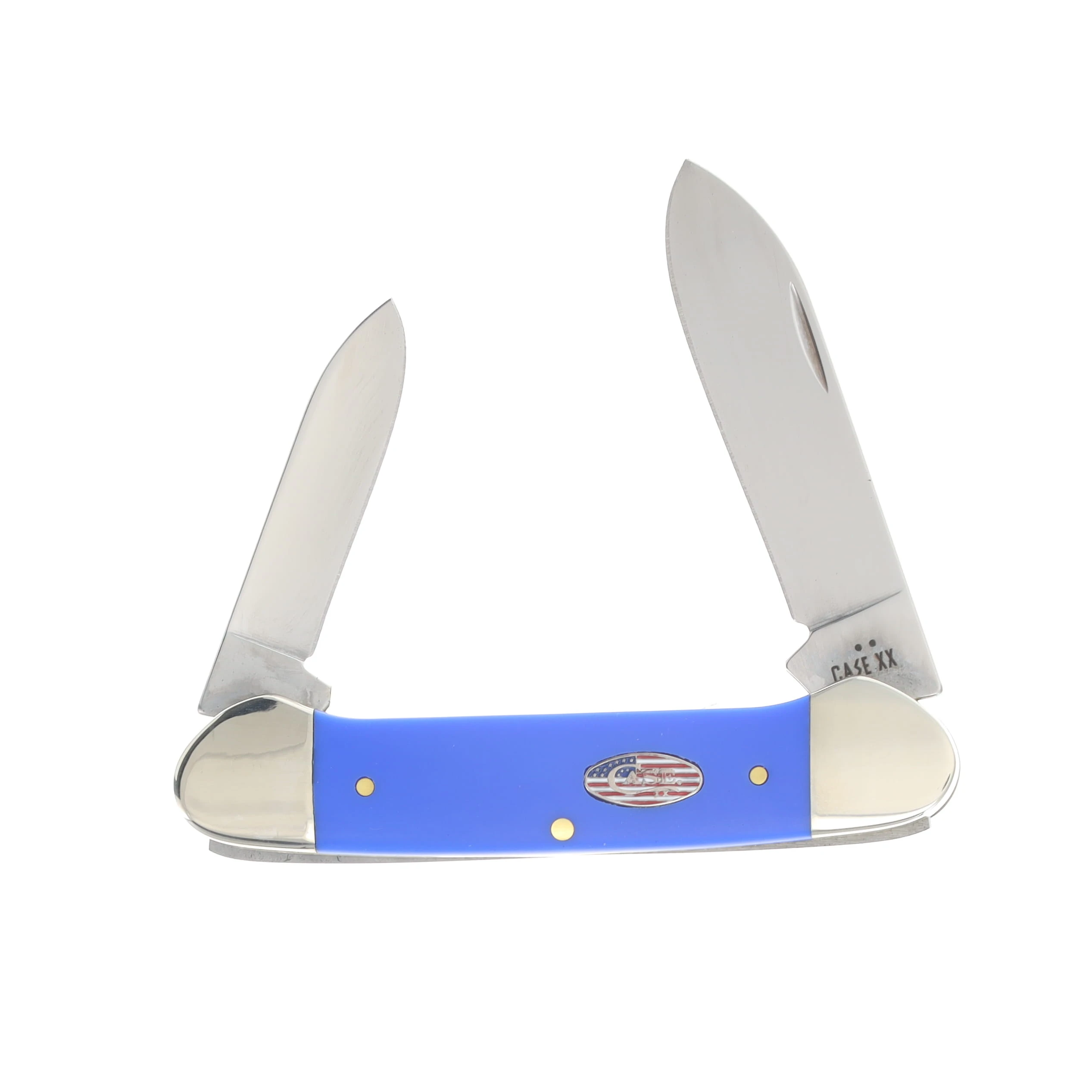 Case XX Royal Blue Smooth Synthetic Canoe Folding Knife CA16404 View 1