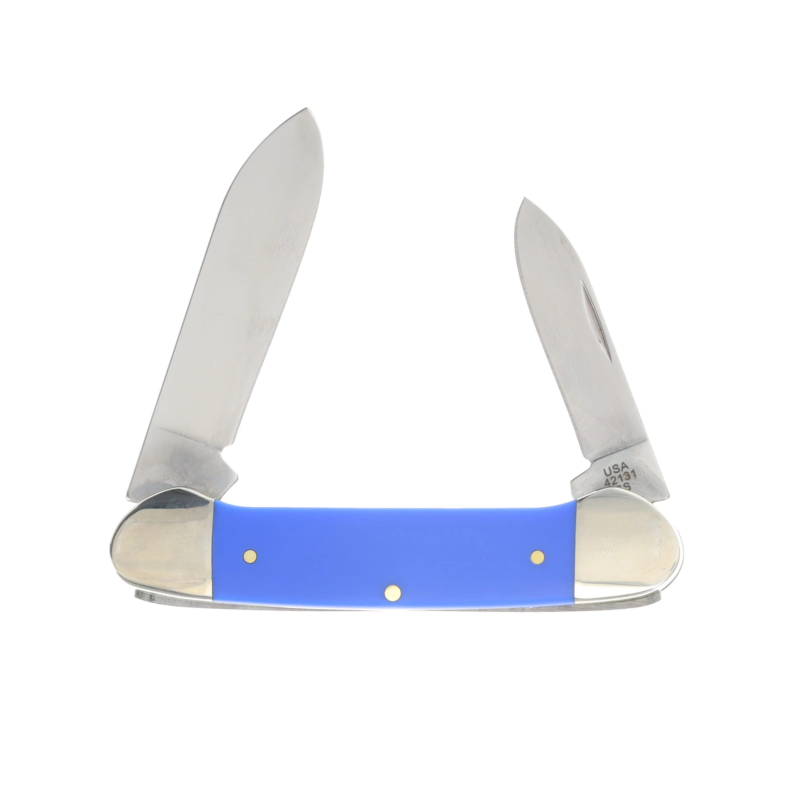 Case XX Royal Blue Smooth Synthetic Canoe Folding Knife CA16404 View 2