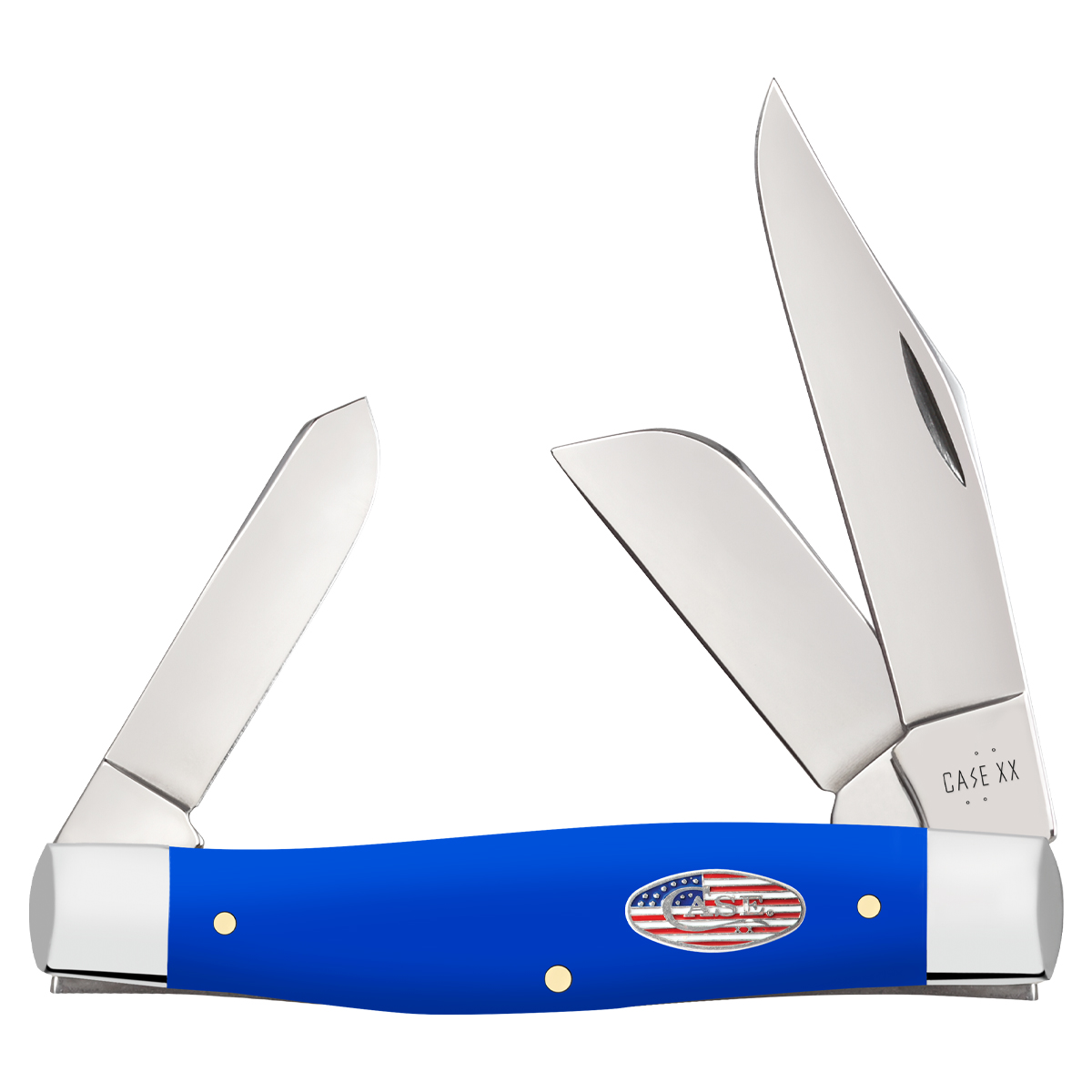 Case XX Royal Blue Smooth Synthetic Large Stockman Folding Knife CA16405 View 1