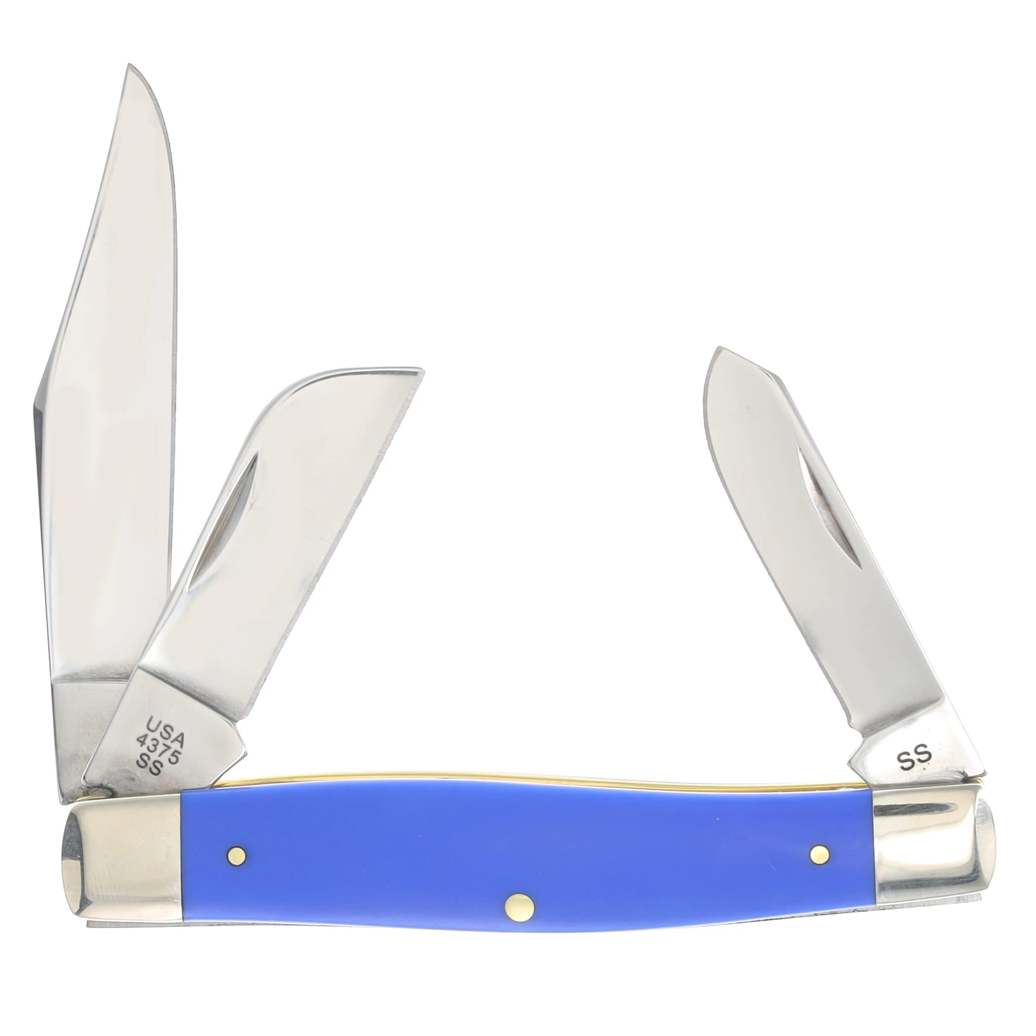 Case XX Royal Blue Smooth Synthetic Large Stockman Folding Knife CA16405 View 2