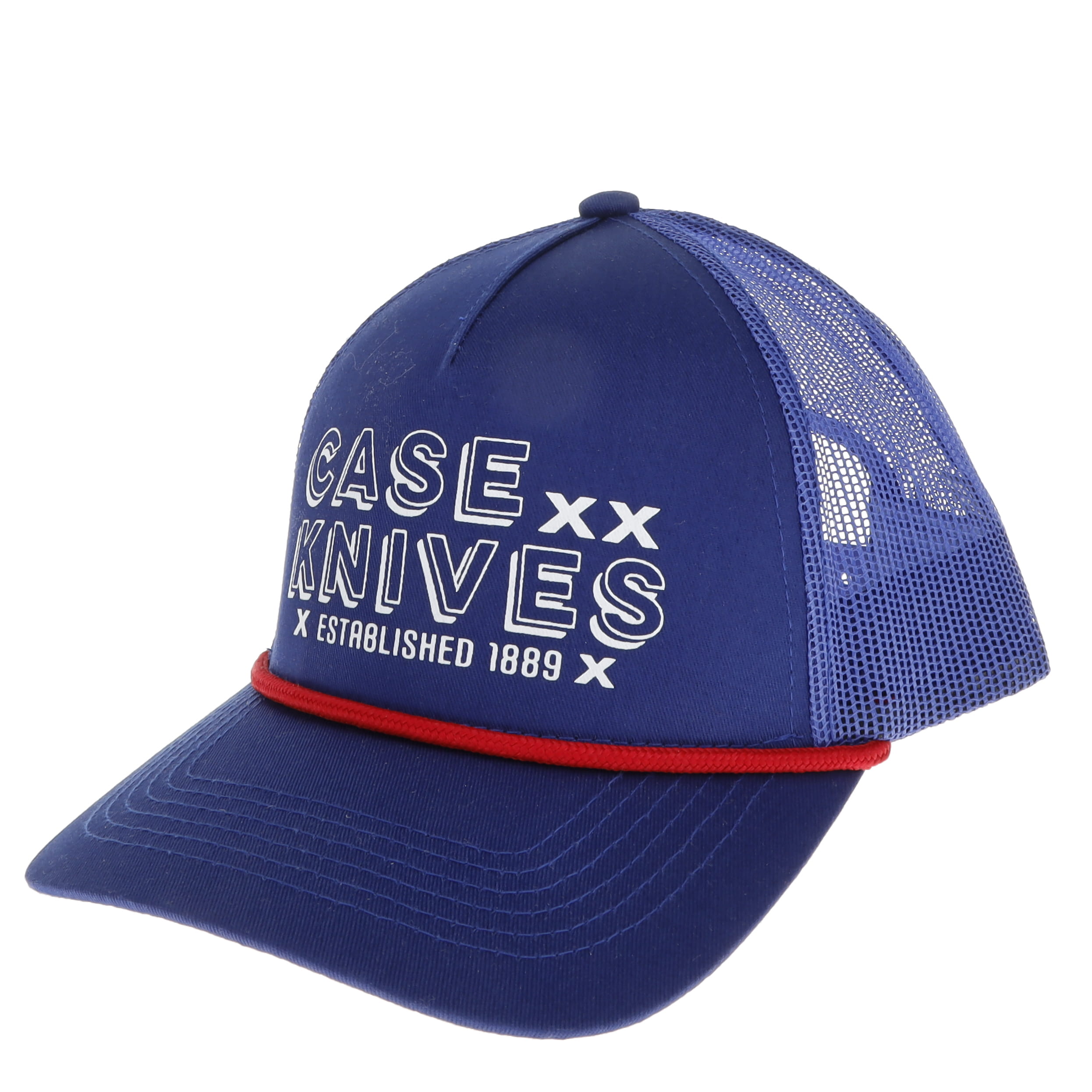 Case XX Blue Polyester Mesh Back Red Rope Logo Ball Cap CA41257 View 1
