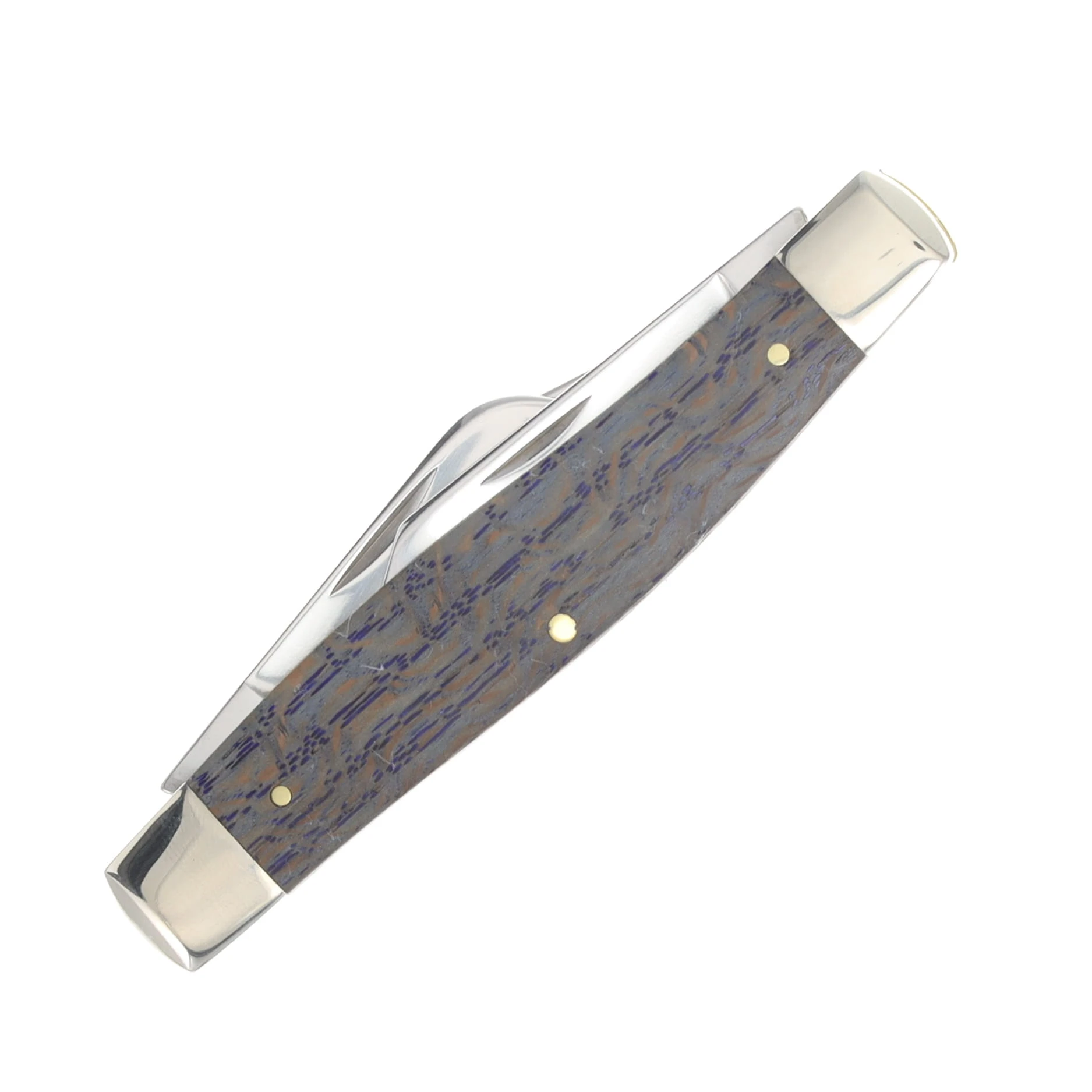 Case XX Blue Smooth Curly Oak Large Stockman Folding Knife CA47493 View 4