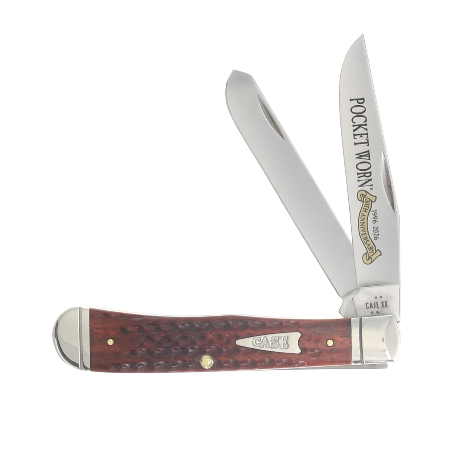 Case XX Pocket Worn 30th Anniversary Corn Cob Jigged Mahogany Bone Trapper CA55230 View 1