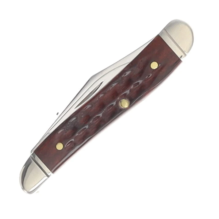 Case XX Pocket Worn Corn Cob Jigged Mahogany Bone Peanut with Fluted Bolsters CA55234 View 4
