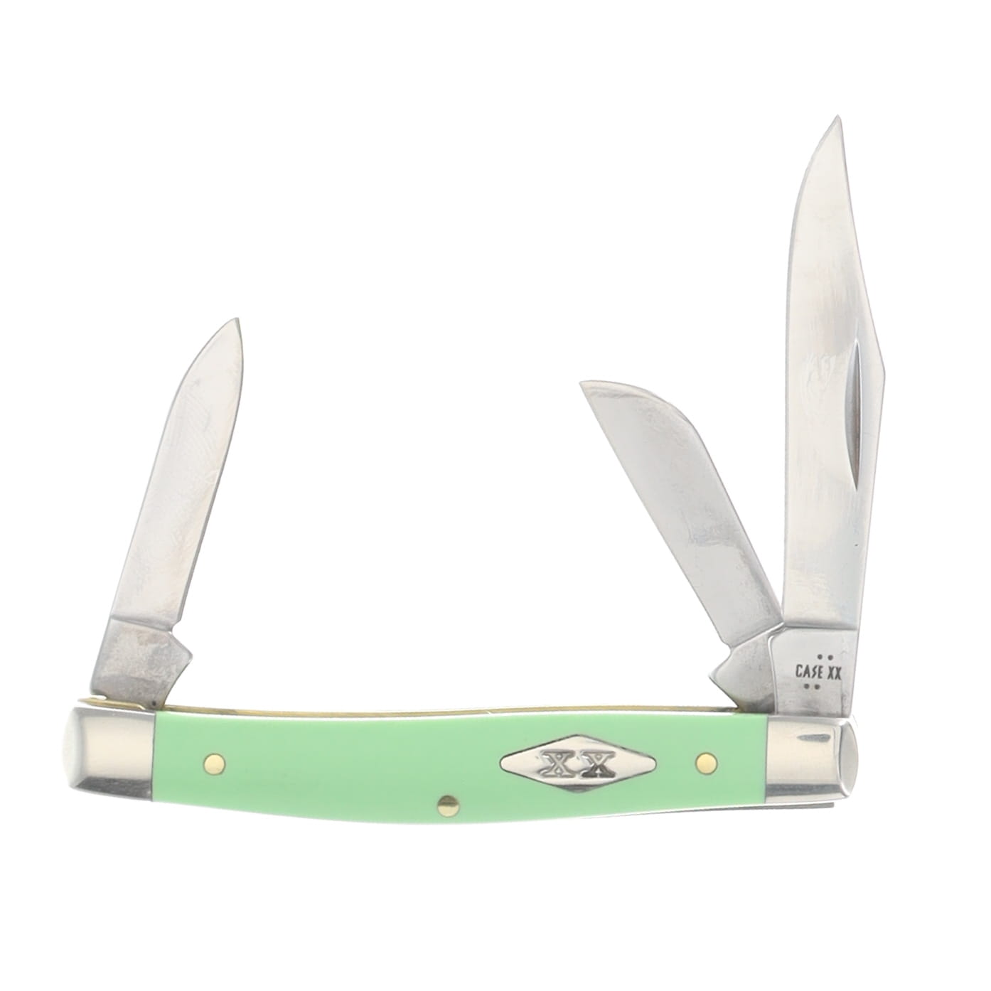 Case XX Mint Green Smooth Synthetic Medium Stockman Folding Knife CA63832 View 1