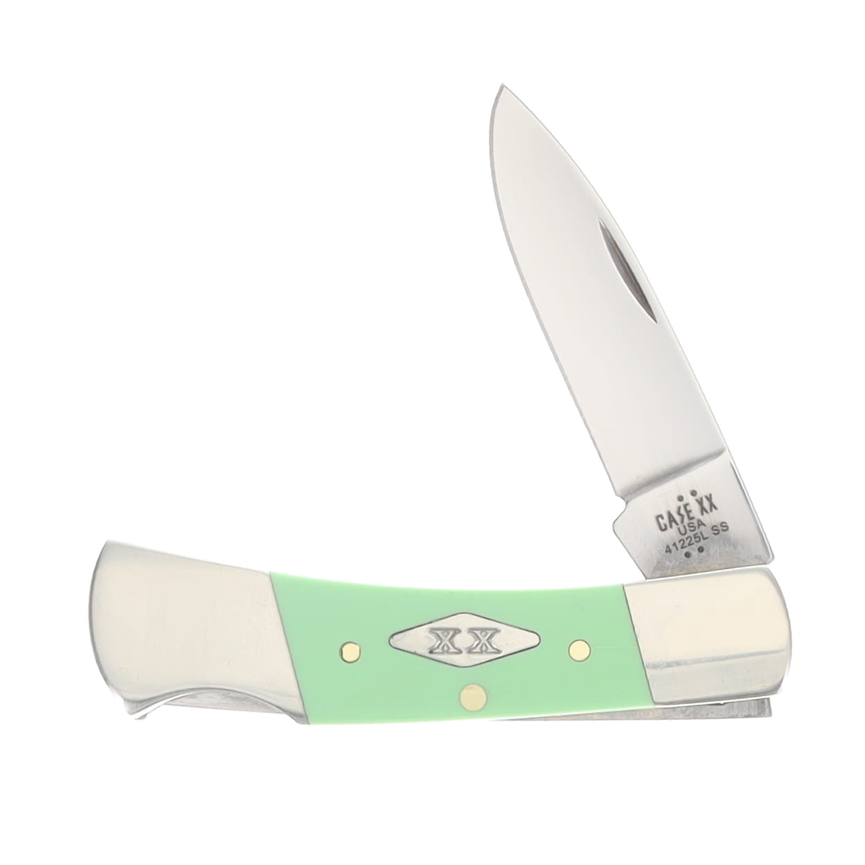 Case XX Mint Green Smooth Synthetic Lockback Folding Knife CA63836 View 3