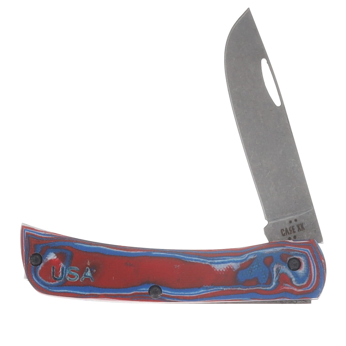 Case XX XR Crossroads Series Red White Blue Burl G-10 Sod Buster Jr Folding Knife CA66386 View 3