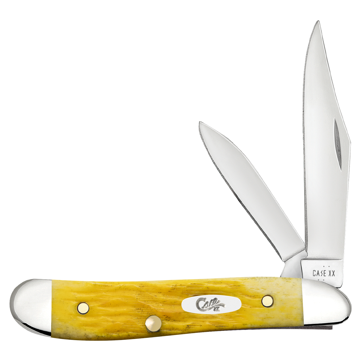 Case XX Platts Jigged Yellow Bone Peanut Folding Knife CA75314 View 1