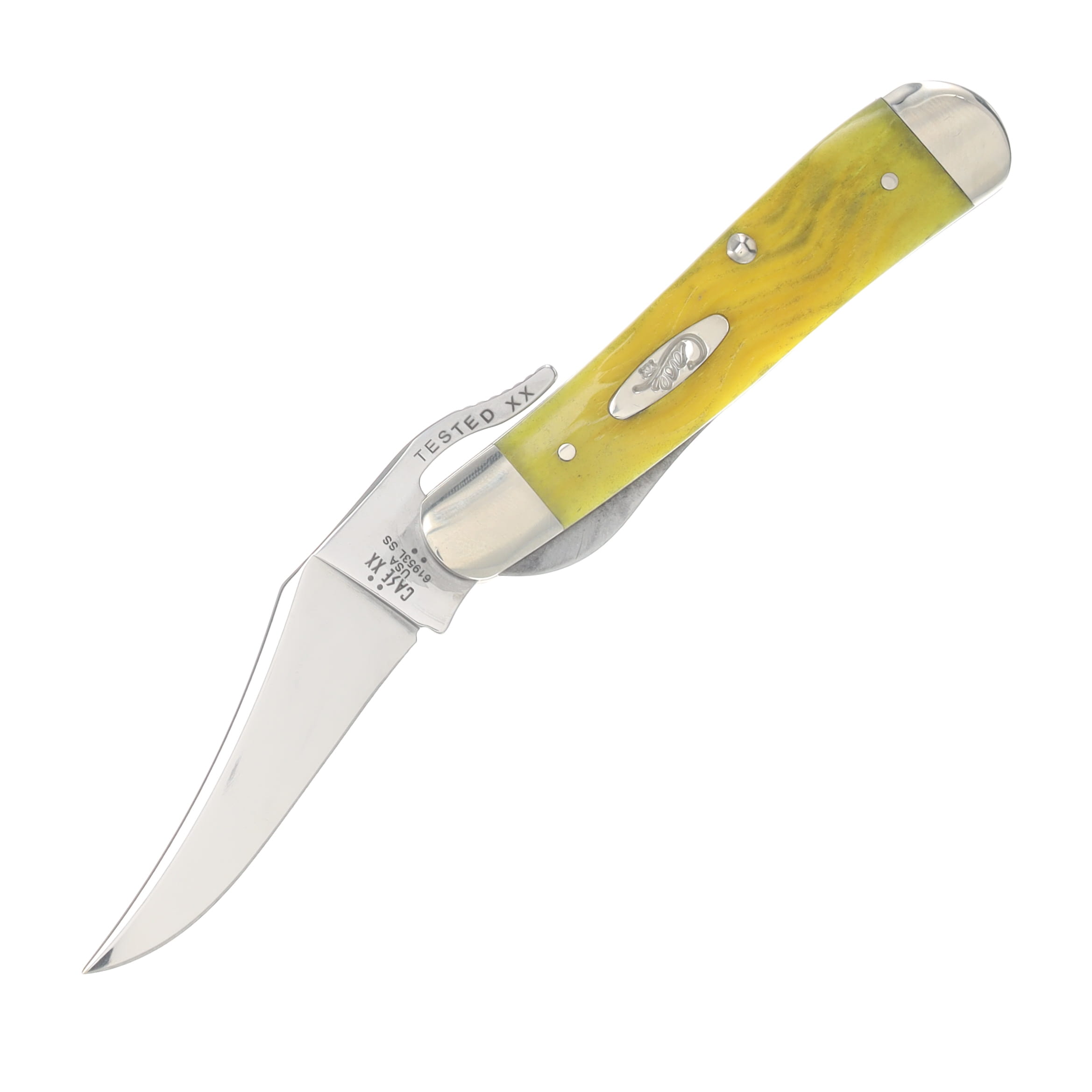 Case XX Platts Jigged Yellow Bone RussLock Folding Knife CA75315