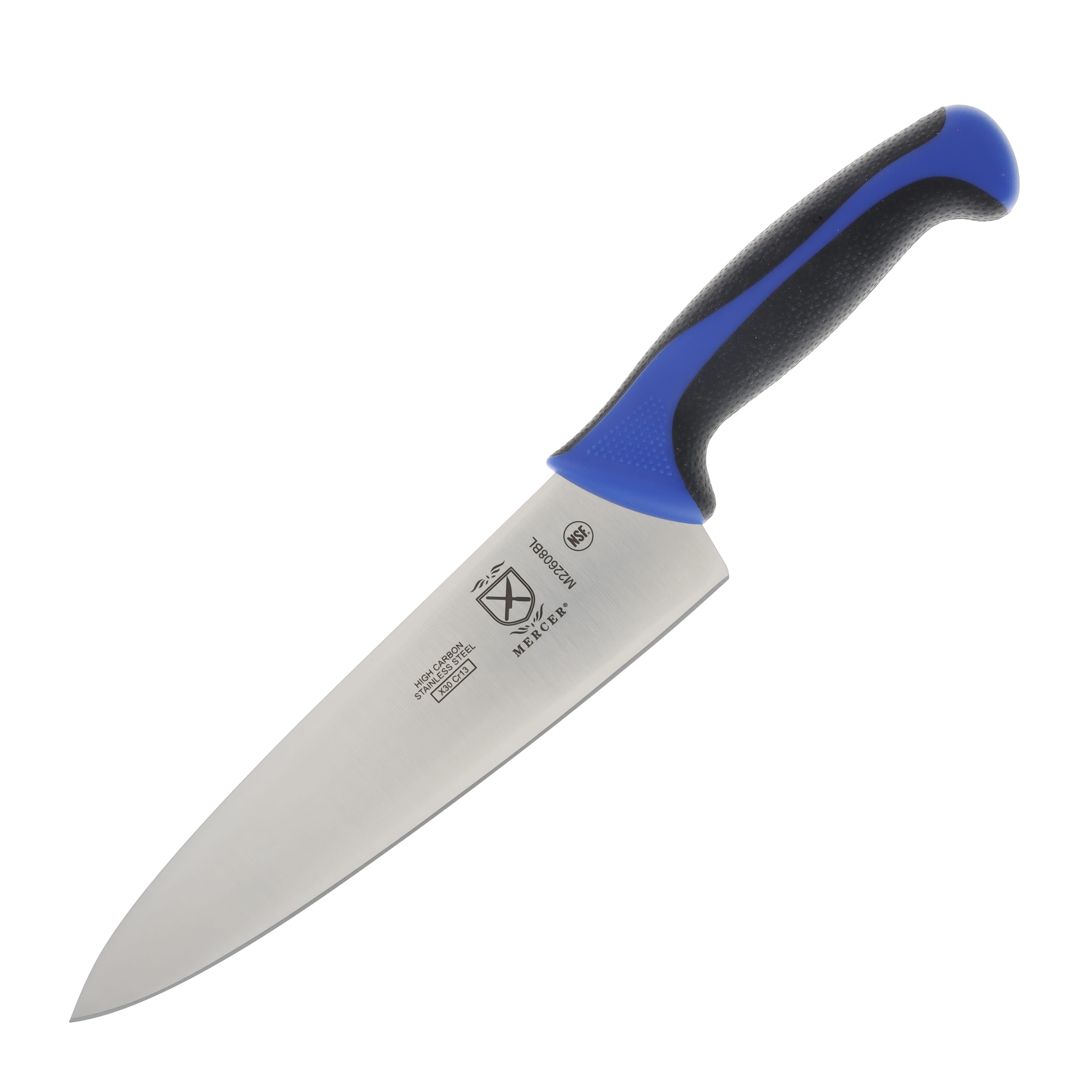 Mercer Sports Millennia Colors 8in Chef's Knife Blue Black Handle M22608BL View 1