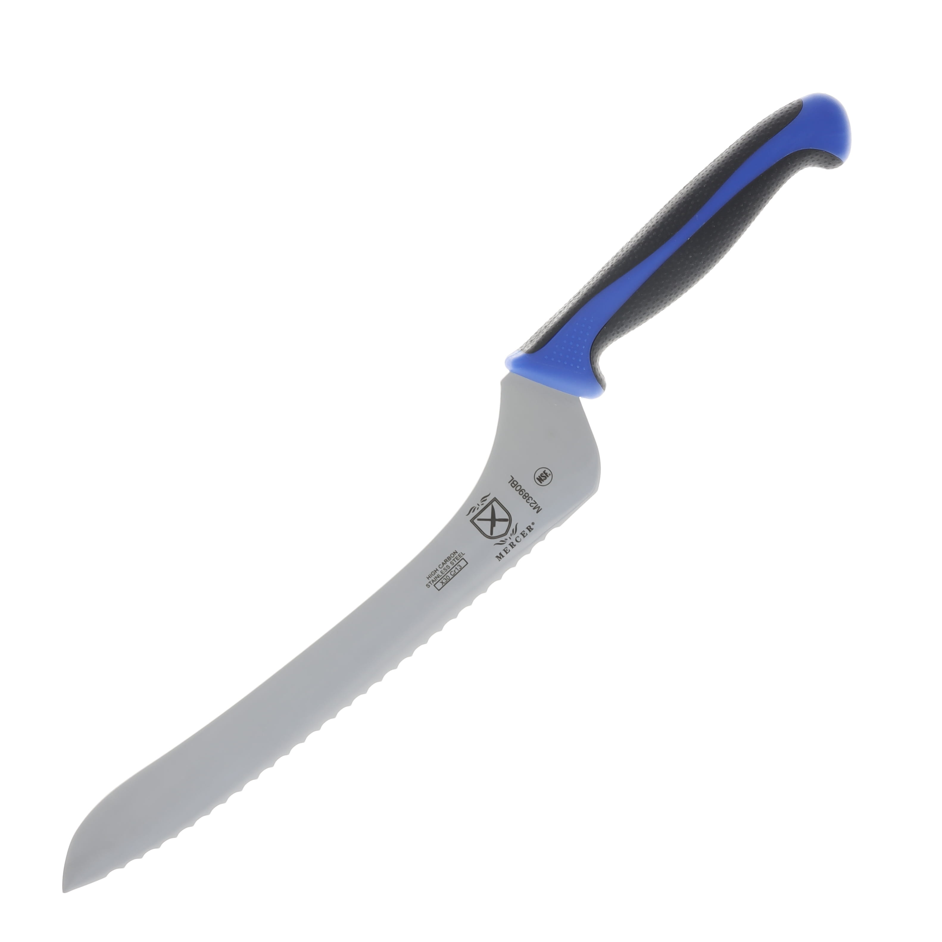 Mercer Sports Millennia Colors 9in Wavy Edge Offset Bread Knife Blue Black Handle M23890BL View 1
