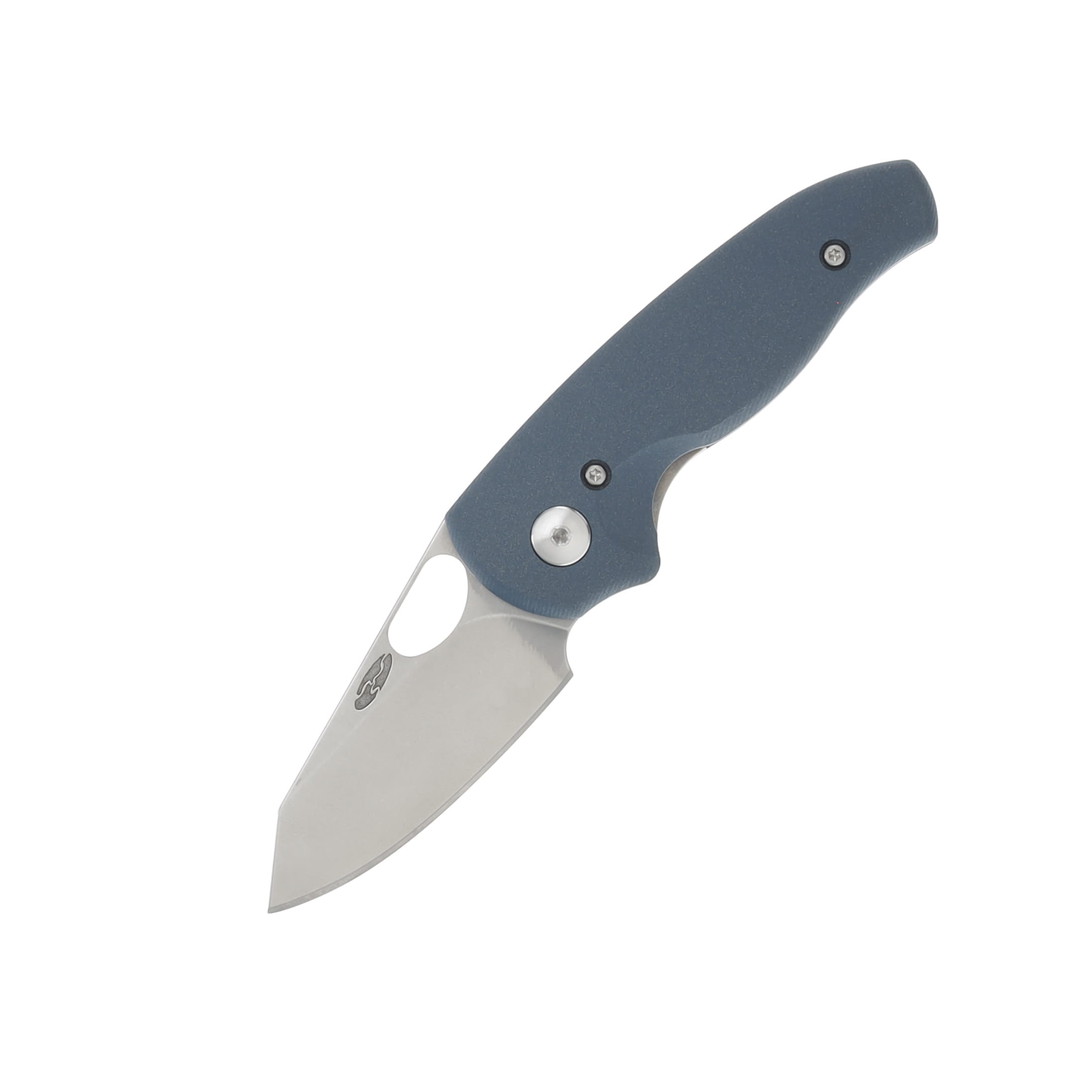 Three Rivers Knives Holier Nerd Blue 2.2in Plain Tumbled Clip Point TRM02 View 1