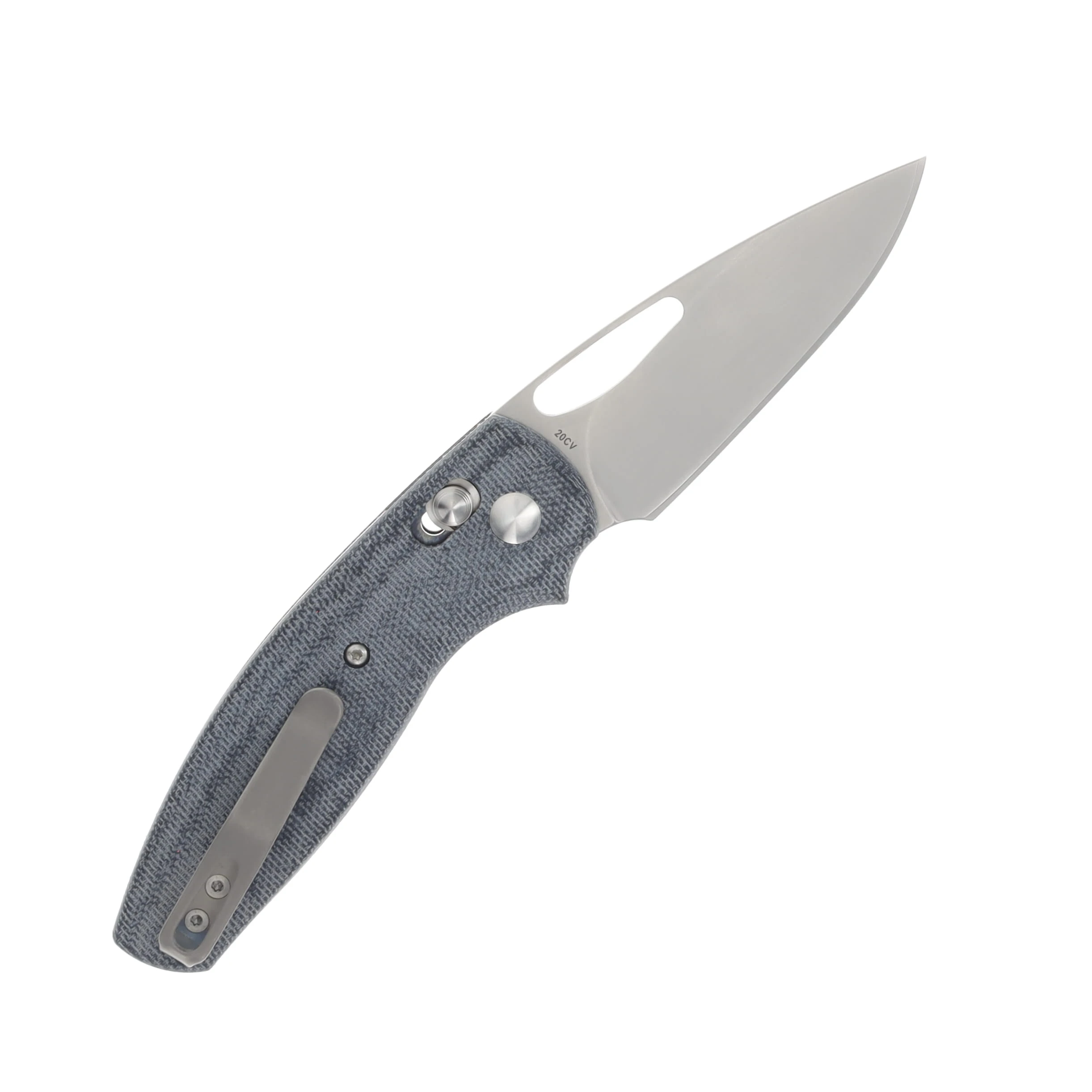 Three Rivers Bulldog Rev B Blue Denim 2.95in Plain Tumbled Drop Point TRM05 View 2
